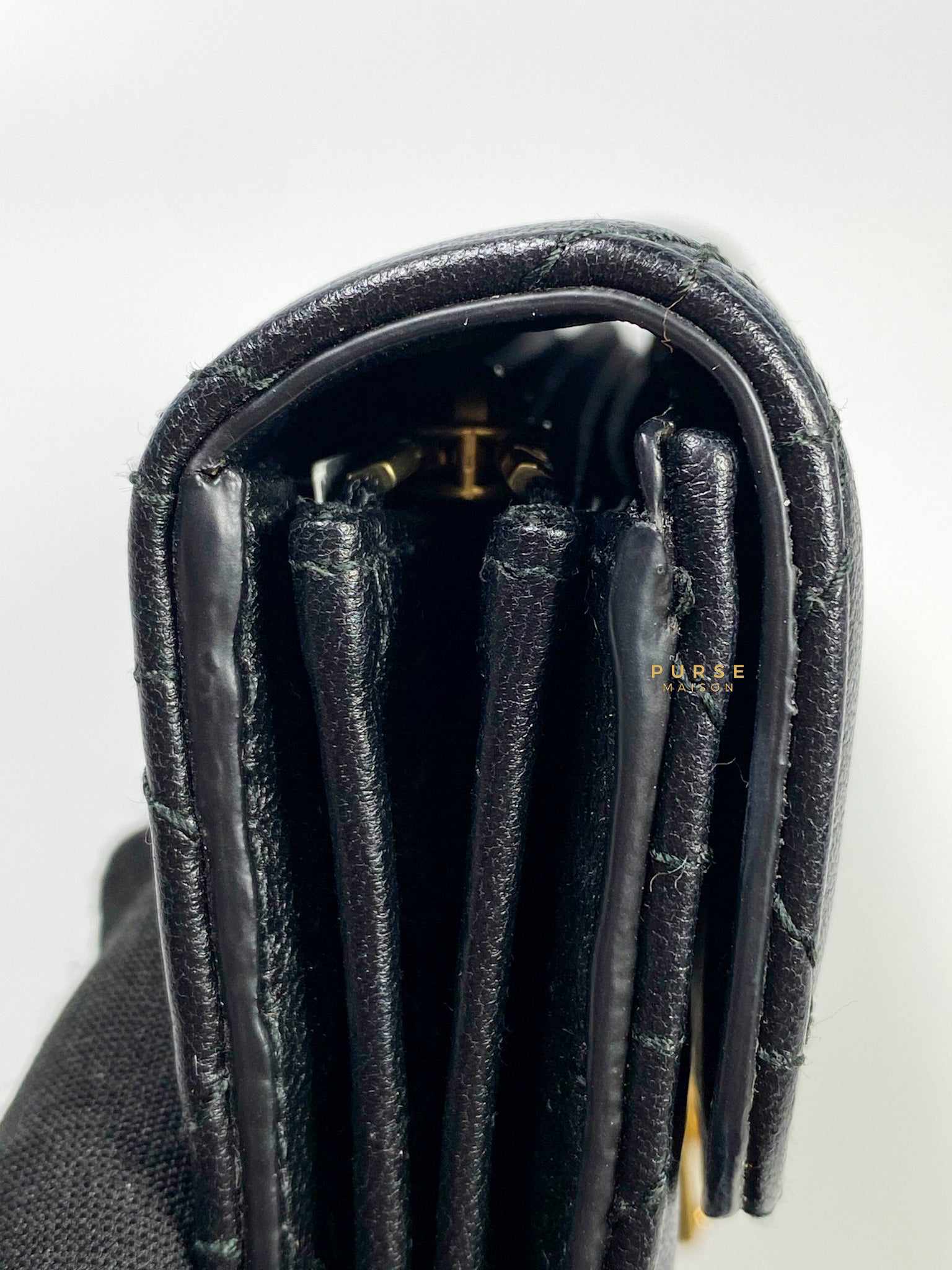 Christian Dior Dioraddict Continental Wallet in Black Cannage Lambskin