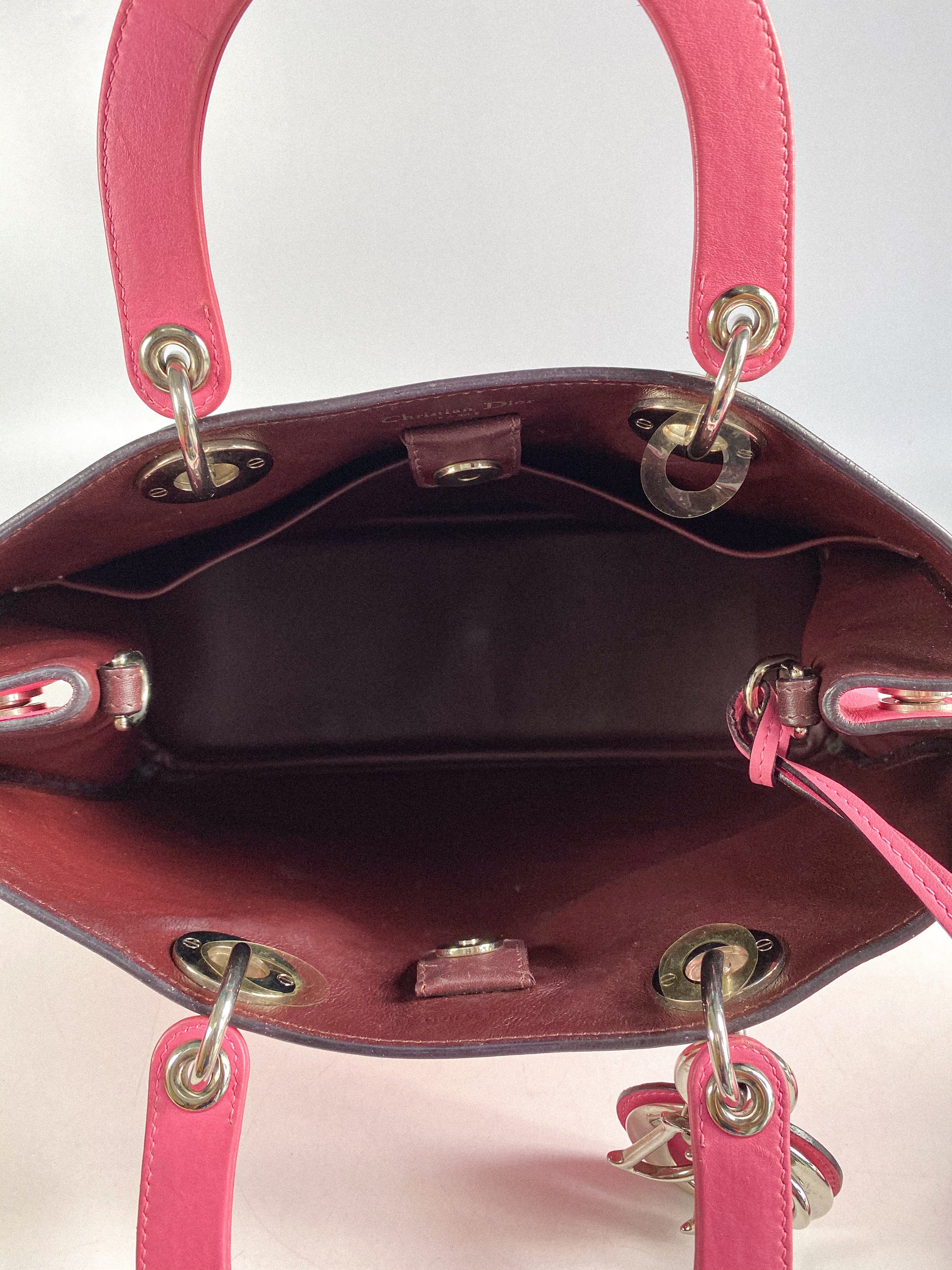 Christian Dior Diorissimo Pink Leather Bag