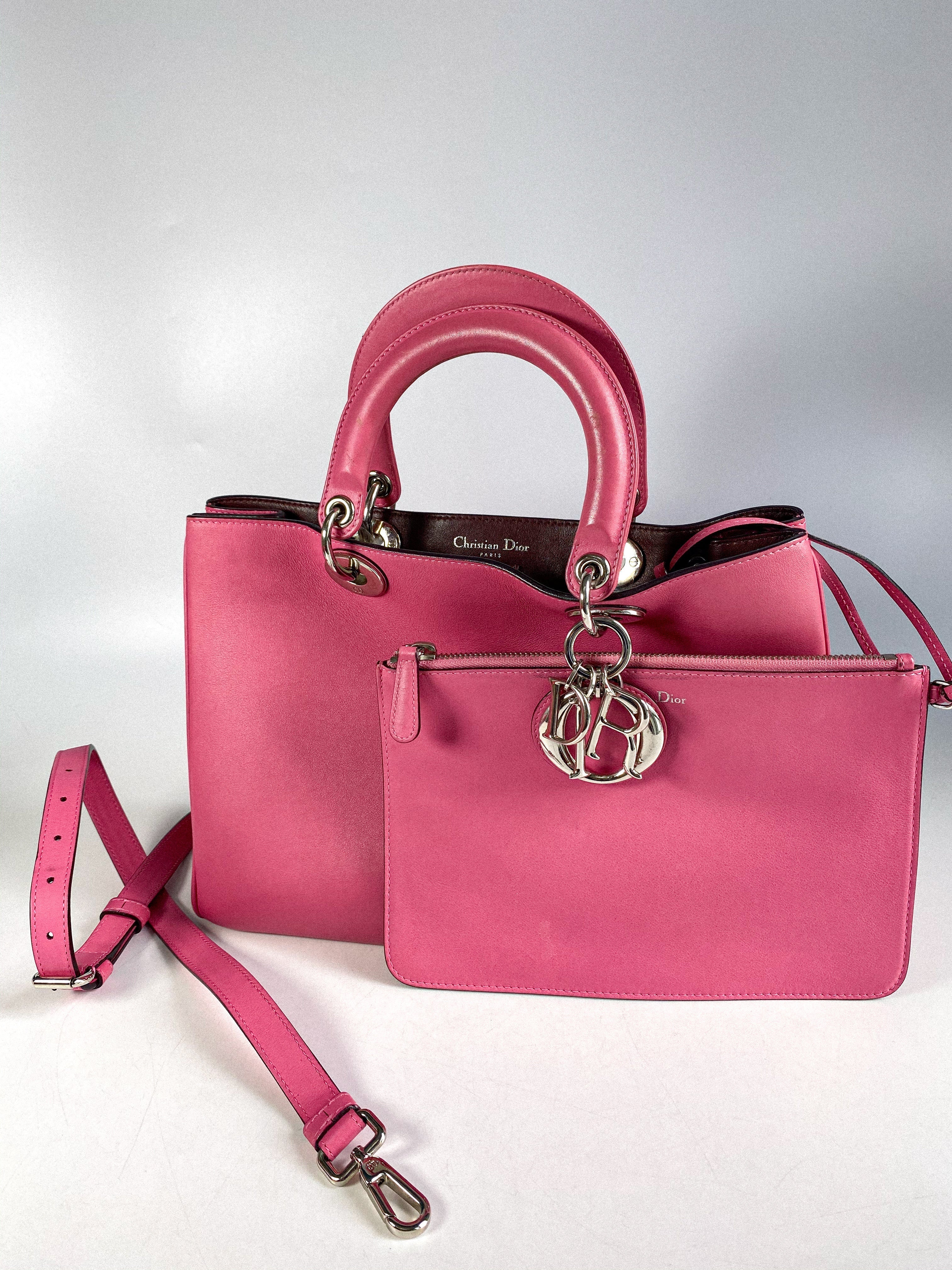 Christian Dior Diorissimo Pink Leather Bag