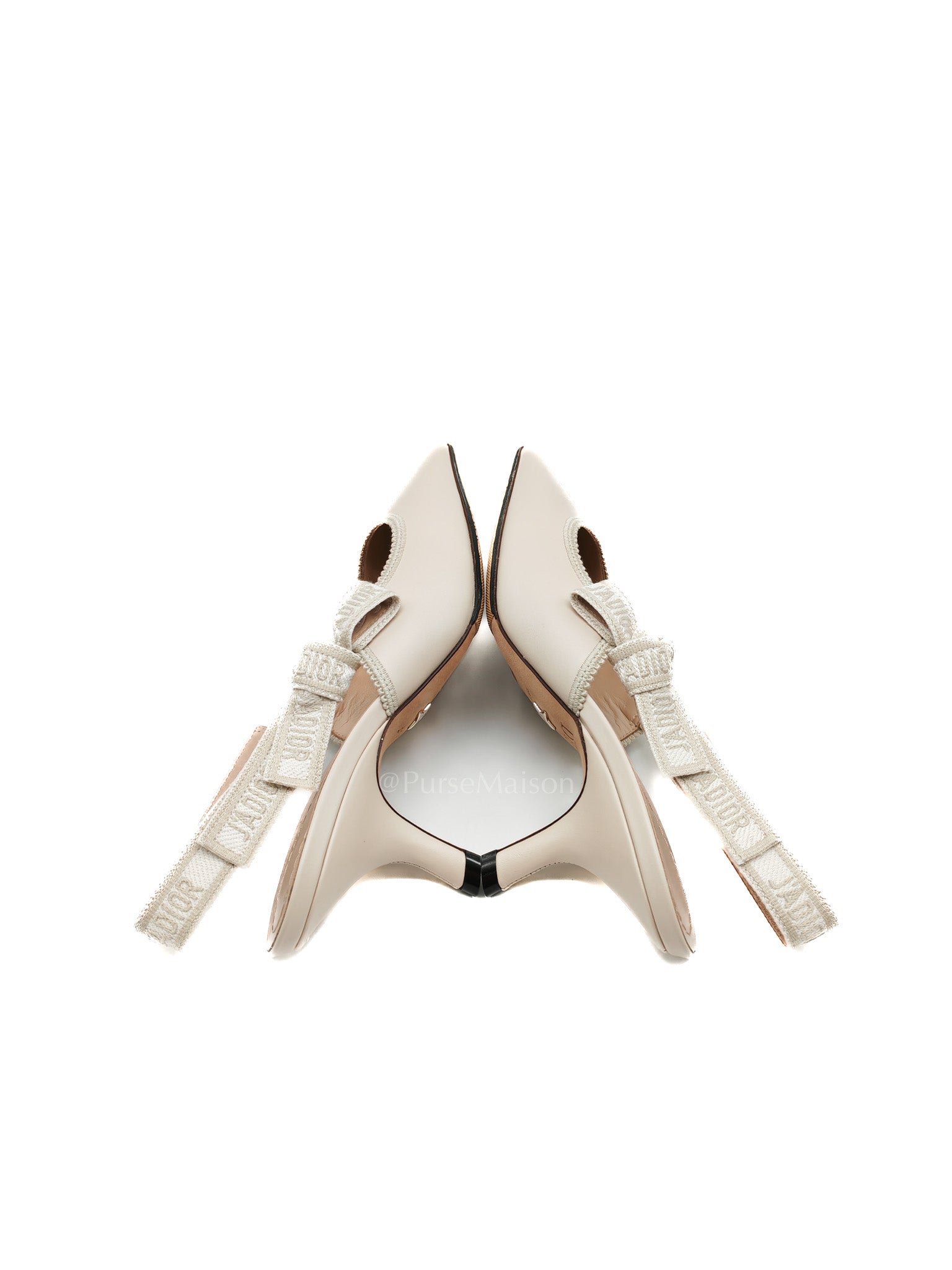 J’Adior Slingback Pumps in Powder Beige Calfskin Leather Size 37EU (23.5cm) | Purse Maison Luxury Bags Shop