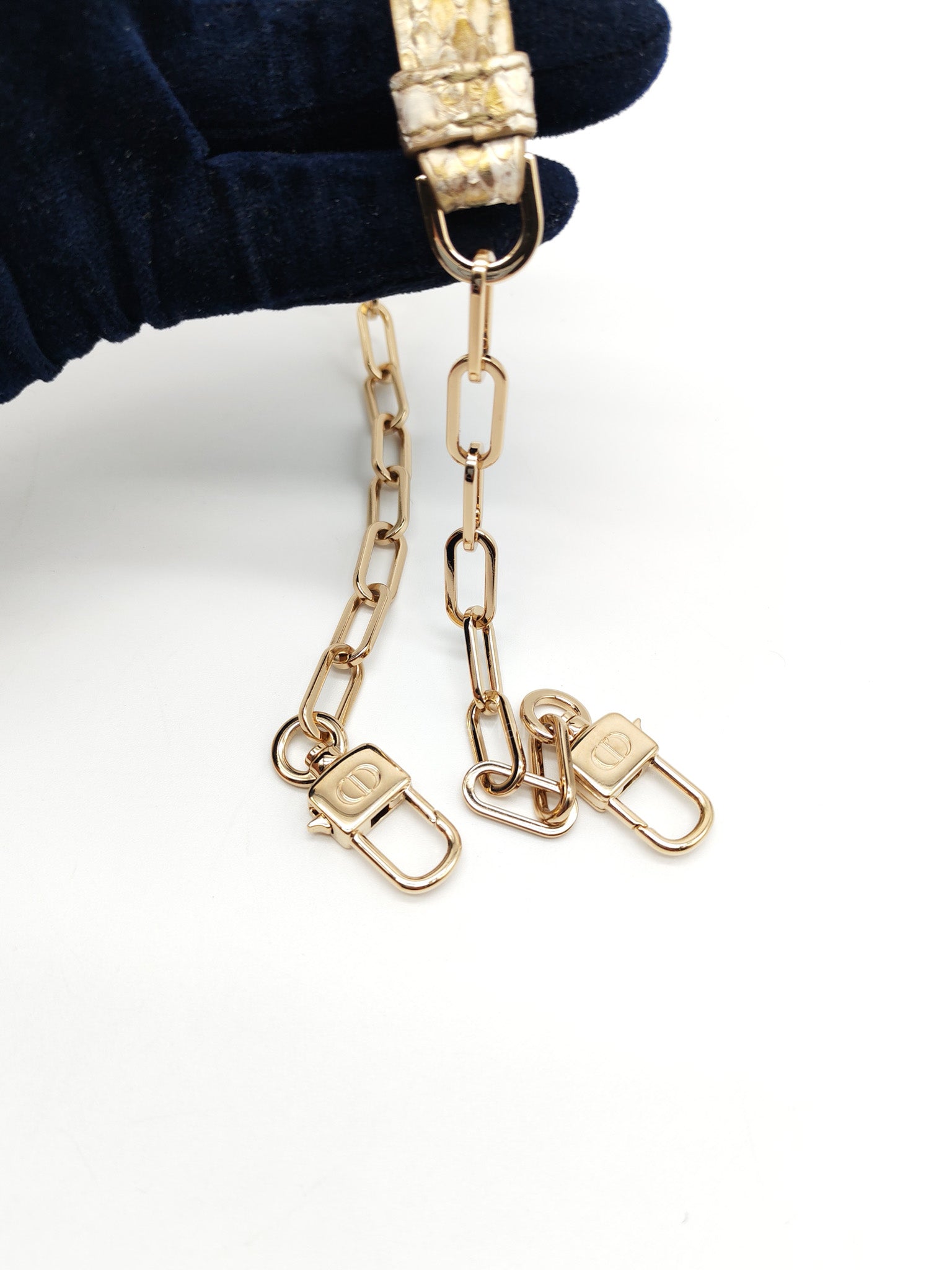 Lady D-Joy Medium in Gold Python Leather & Light Gold Hardware | Purse Maison Luxury Bags Shop