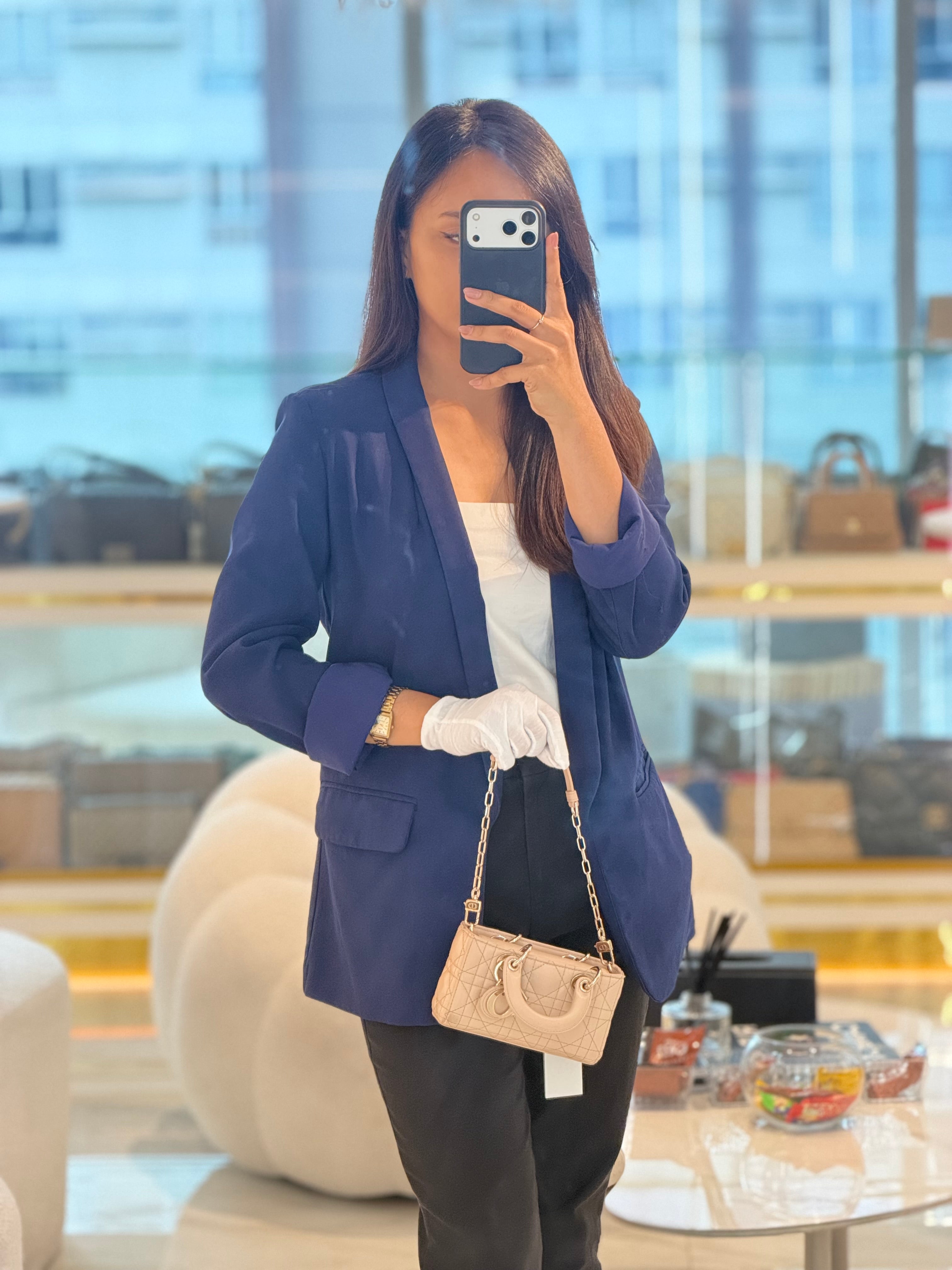 Lady D-Joy Nano in Beige Cannage Lambskin Leather Light Gold Hardware | Purse Maison Luxury Bags Shop