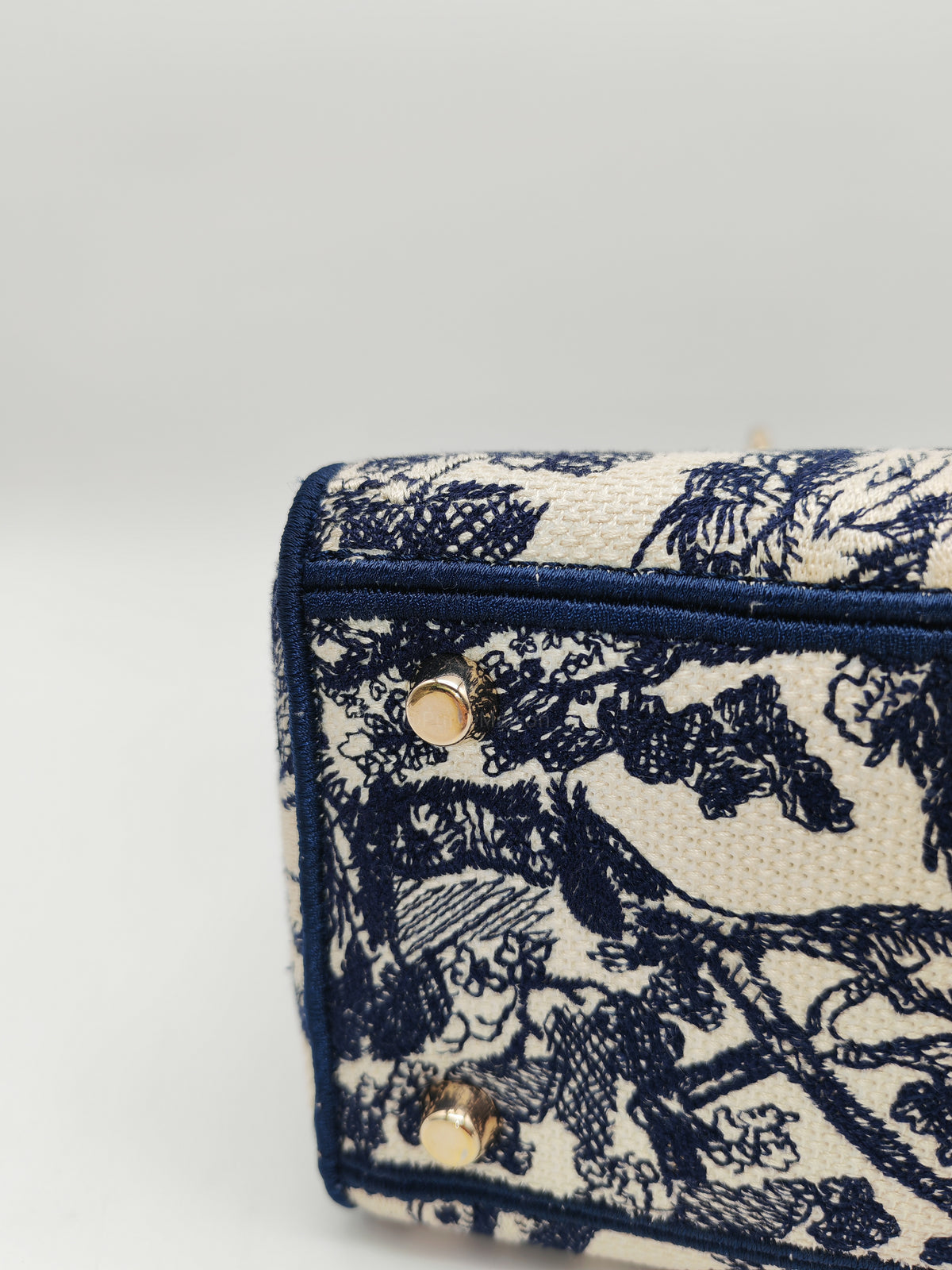 Christian Dior Lady D-Lite Medium in Toile De Jouy Embroidery Canvas and Light Gold Hardware | Purse Maison Luxury Bags Shop