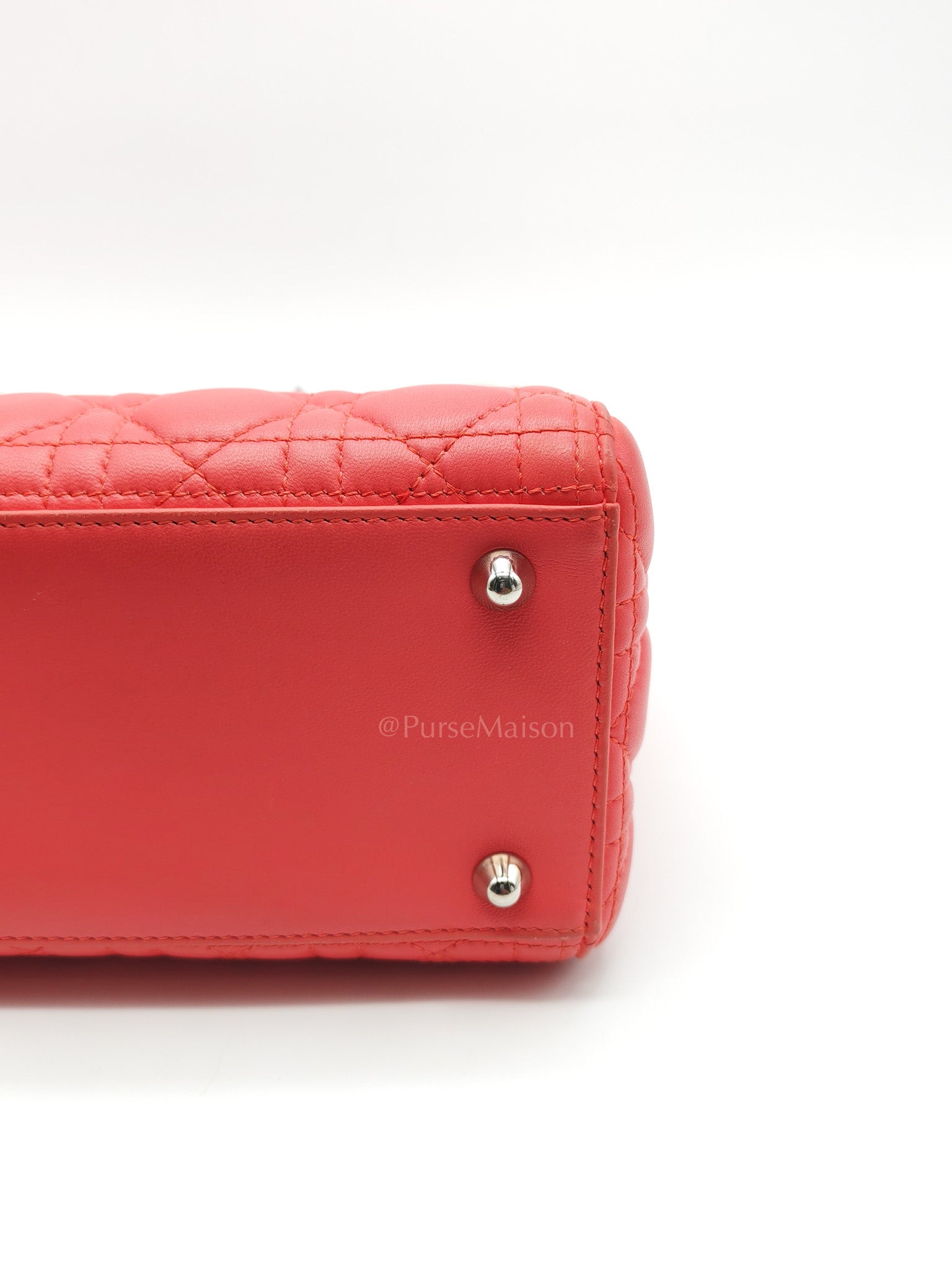 Christian Dior Lady Dior Large in Salmon Cannage Lambskin Leather Shoulder Bag | Purse Maison Luxury Bags Shop