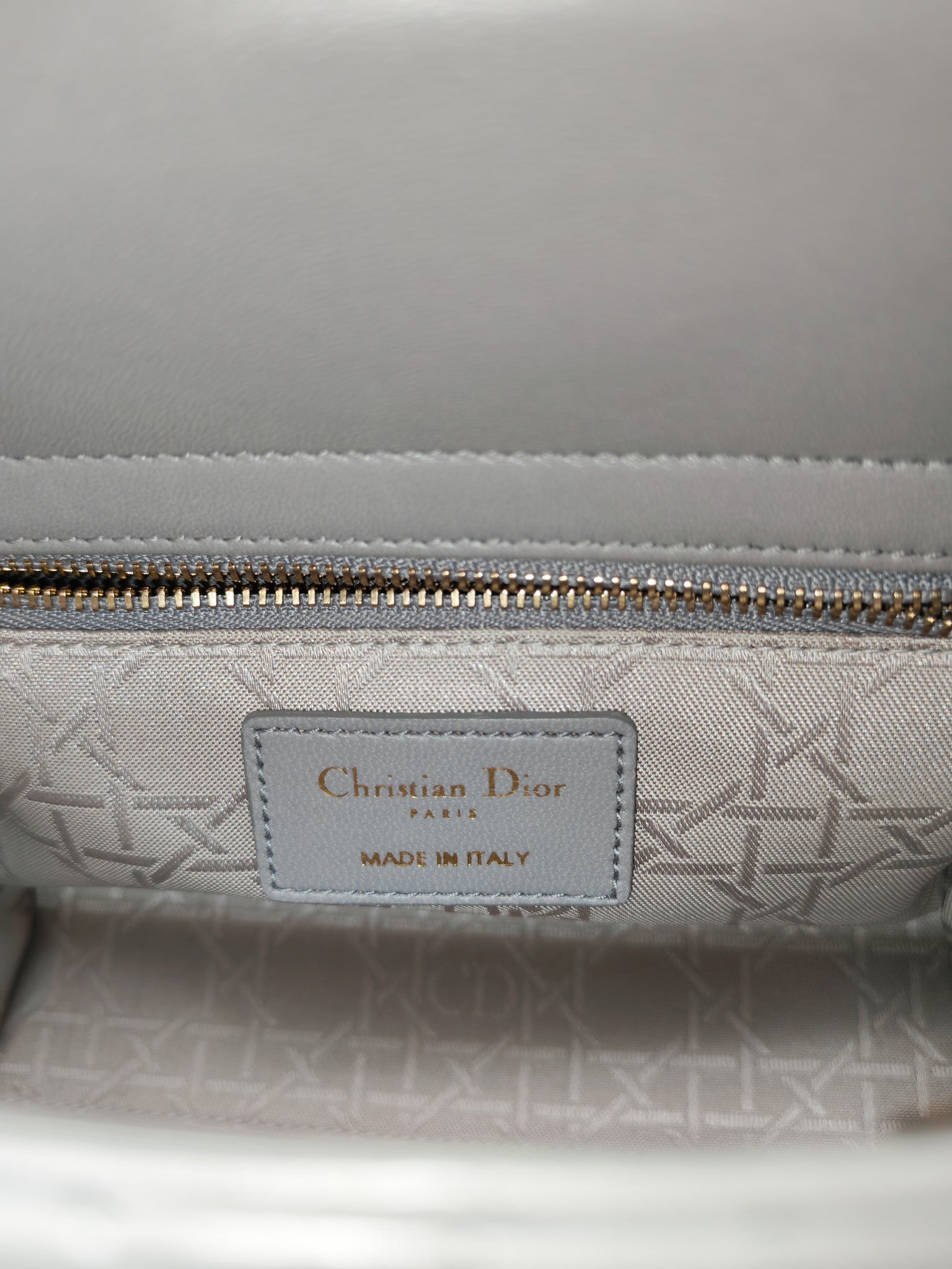 Christian Dior Lady Dior Lucky Badges in Gray Cannage Lambskin Leather Shoulder Bag | Purse Maison Luxury Bags Shop