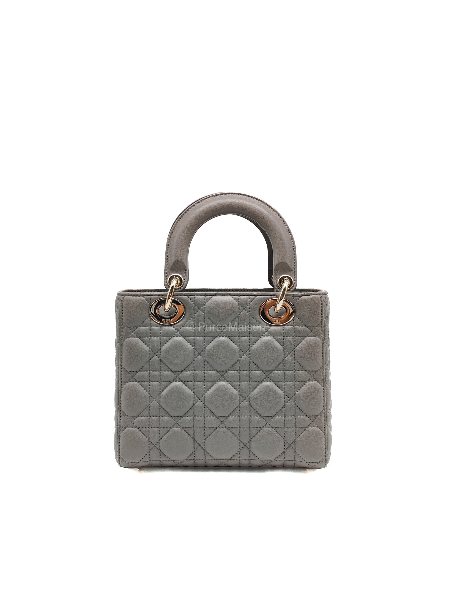 Christian Dior Lady Dior Lucky Badges in Gray Cannage Lambskin Leather Shoulder Bag | Purse Maison Luxury Bags Shop