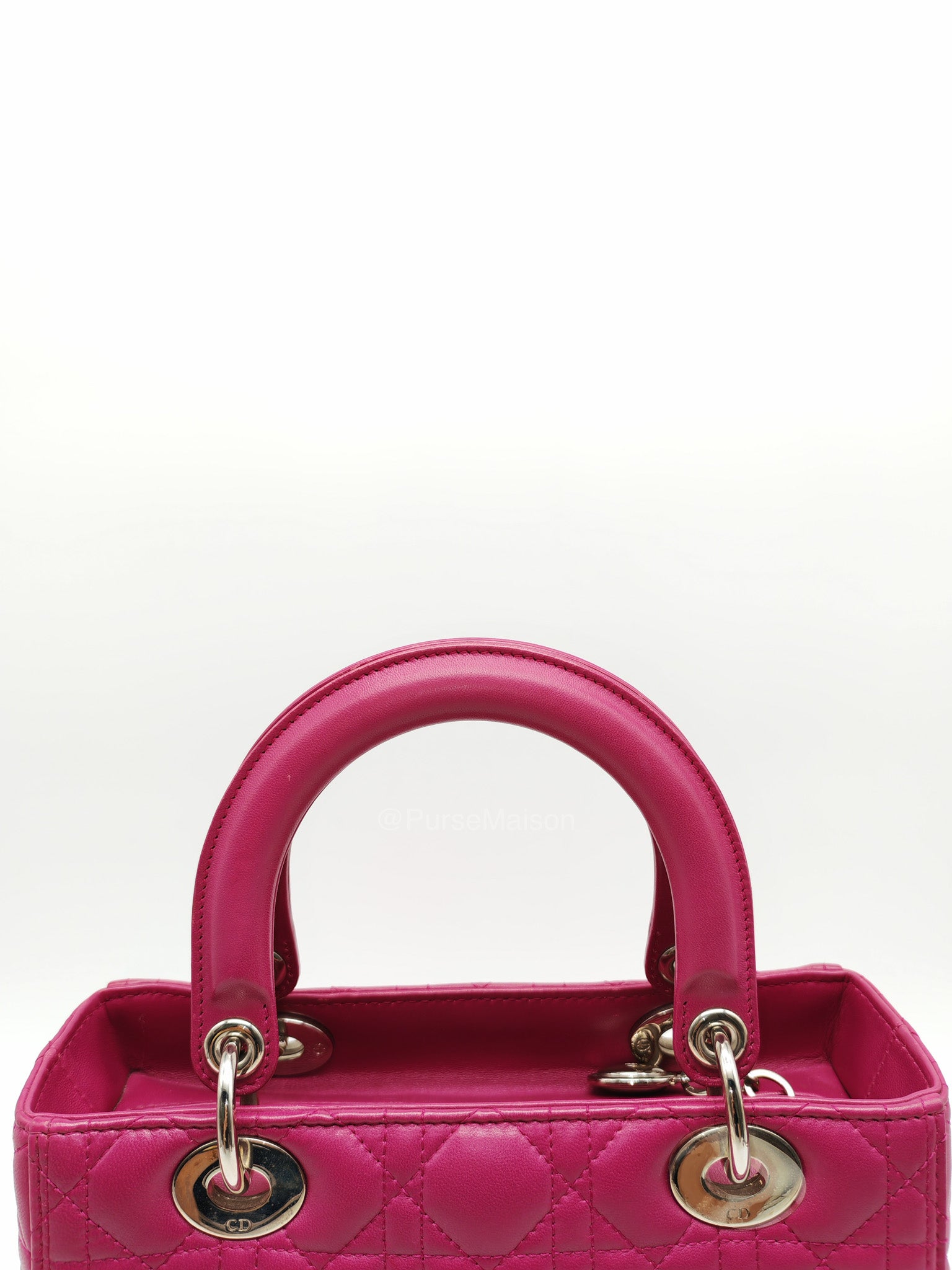 Christian Dior Lady Dior Medium in Dark Magenta Quilted Cannage Lambskin Leather Shoulder Bag | Purse Maison Luxury Bags Shop
