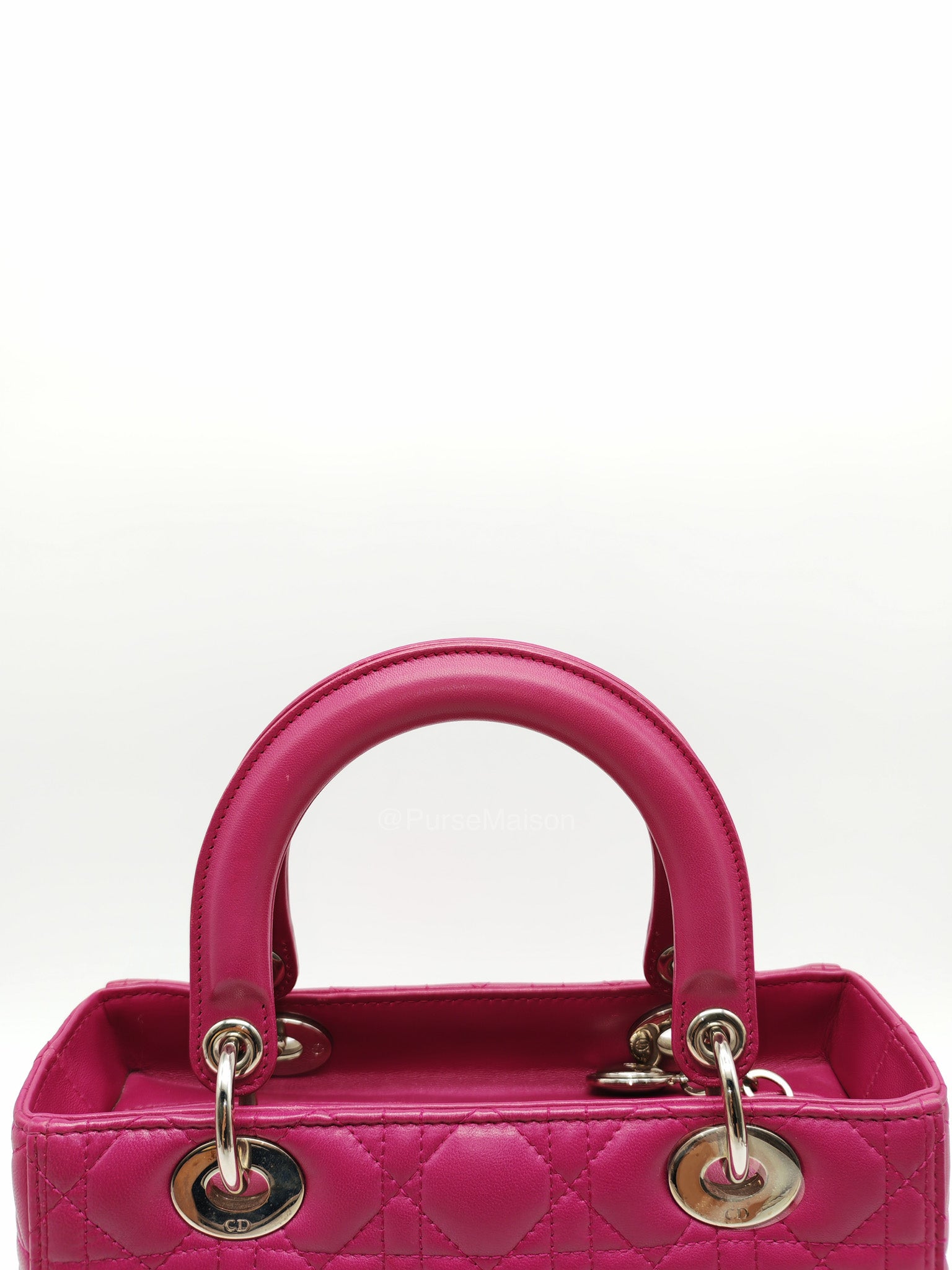 Christian Dior Lady Dior Medium in Dark Magenta Quilted Cannage Lambskin Leather Shoulder Bag | Purse Maison Luxury Bags Shop