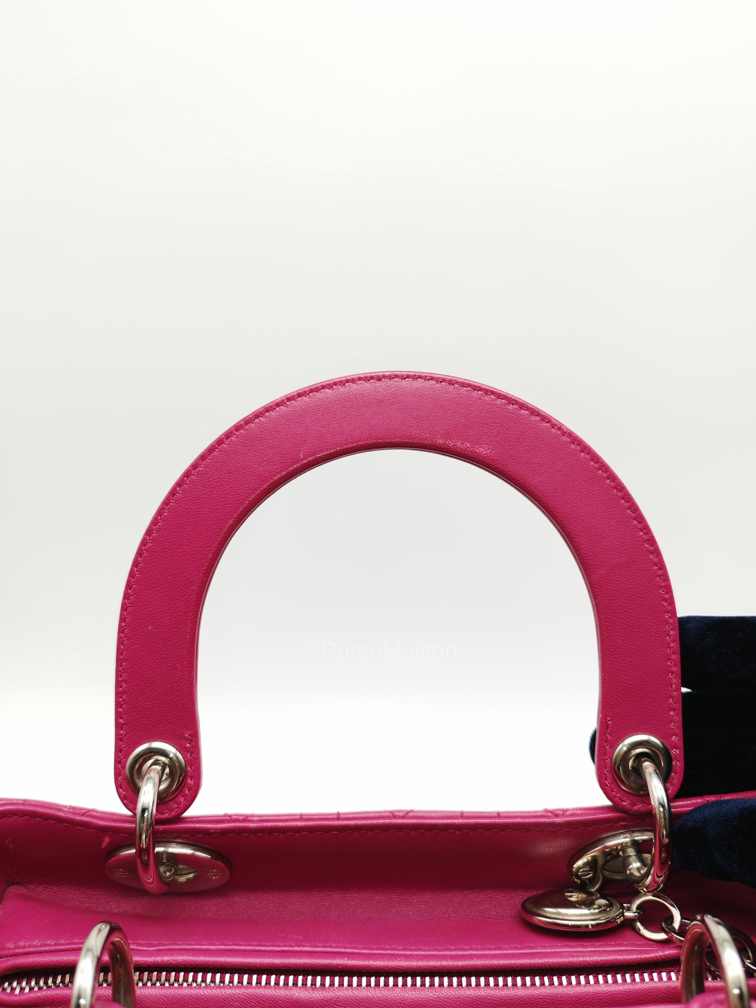 Christian Dior Lady Dior Medium in Dark Magenta Quilted Cannage Lambskin Leather Shoulder Bag | Purse Maison Luxury Bags Shop