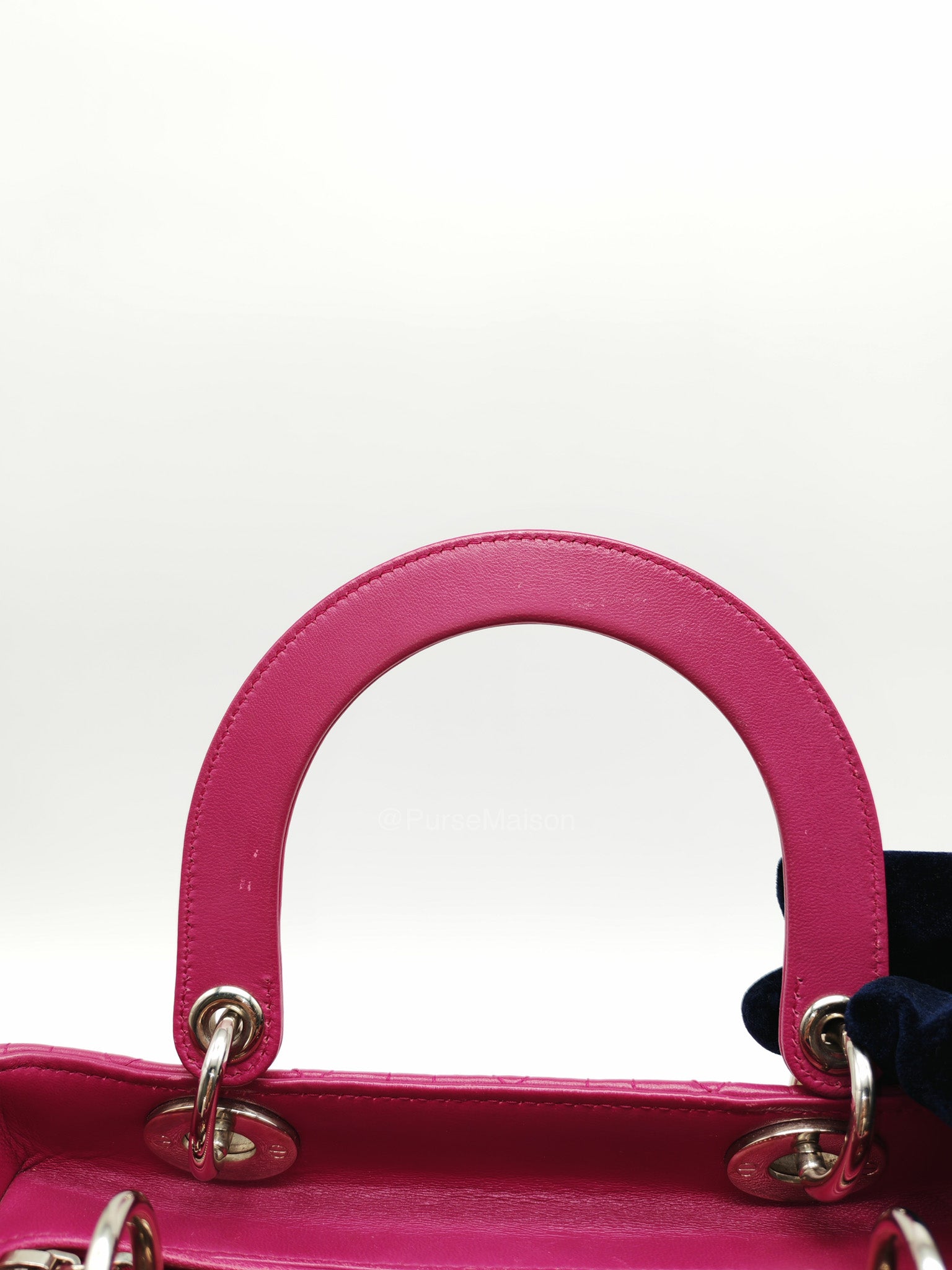 Christian Dior Lady Dior Medium in Dark Magenta Quilted Cannage Lambskin Leather Shoulder Bag | Purse Maison Luxury Bags Shop