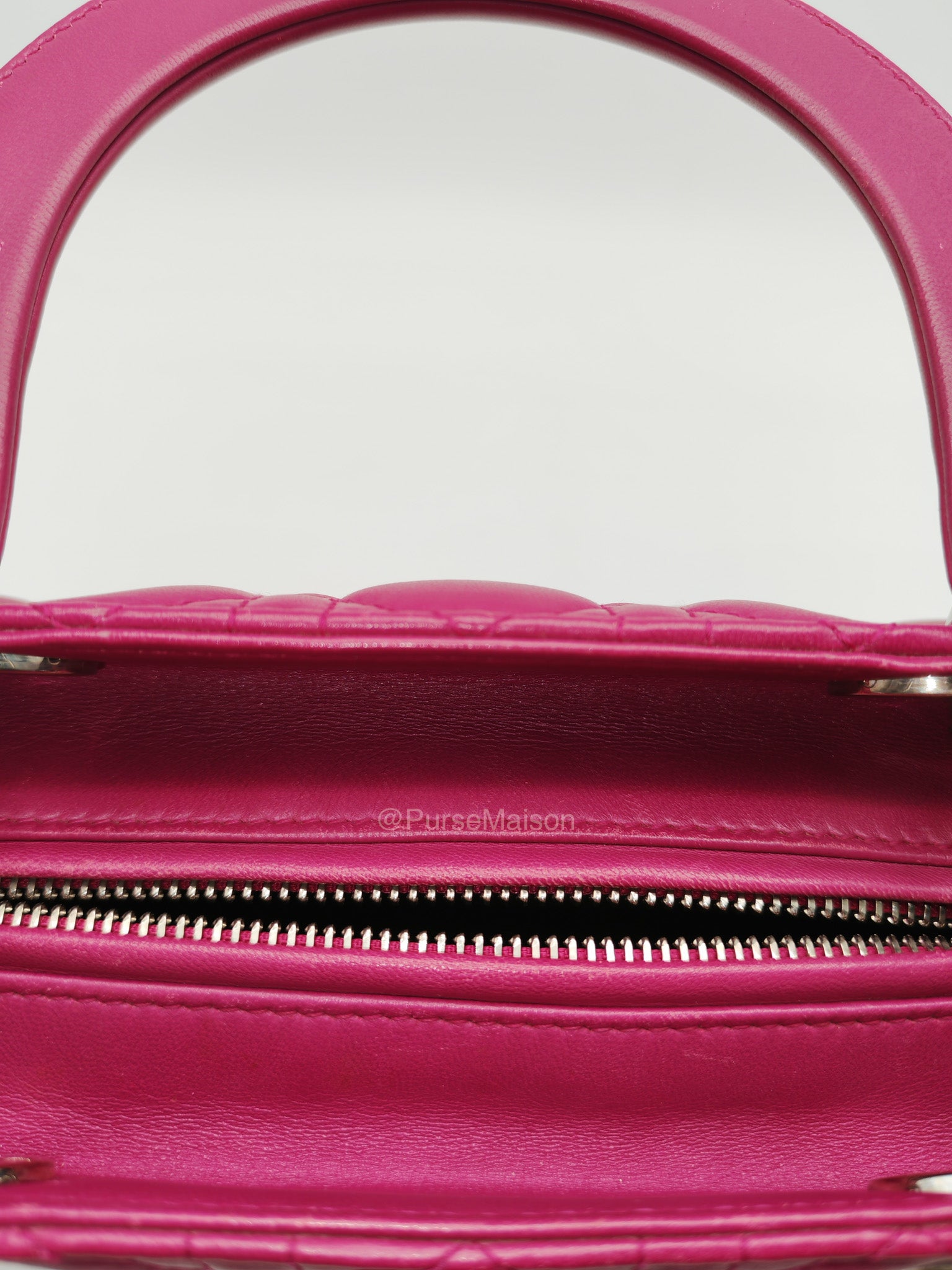 Christian Dior Lady Dior Medium in Dark Magenta Quilted Cannage Lambskin Leather Shoulder Bag | Purse Maison Luxury Bags Shop