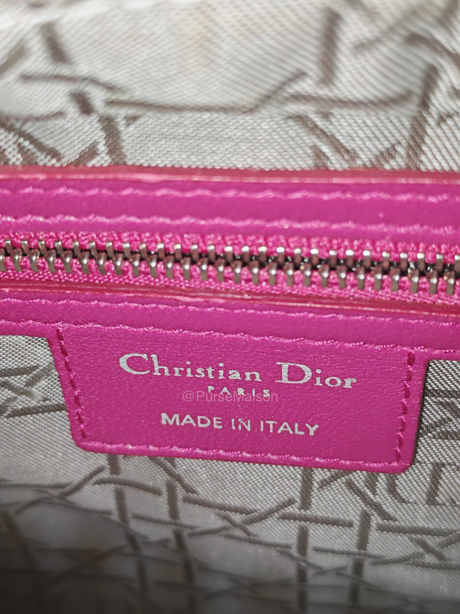 Christian Dior Lady Dior Medium in Dark Magenta Quilted Cannage Lambskin Leather Shoulder Bag | Purse Maison Luxury Bags Shop