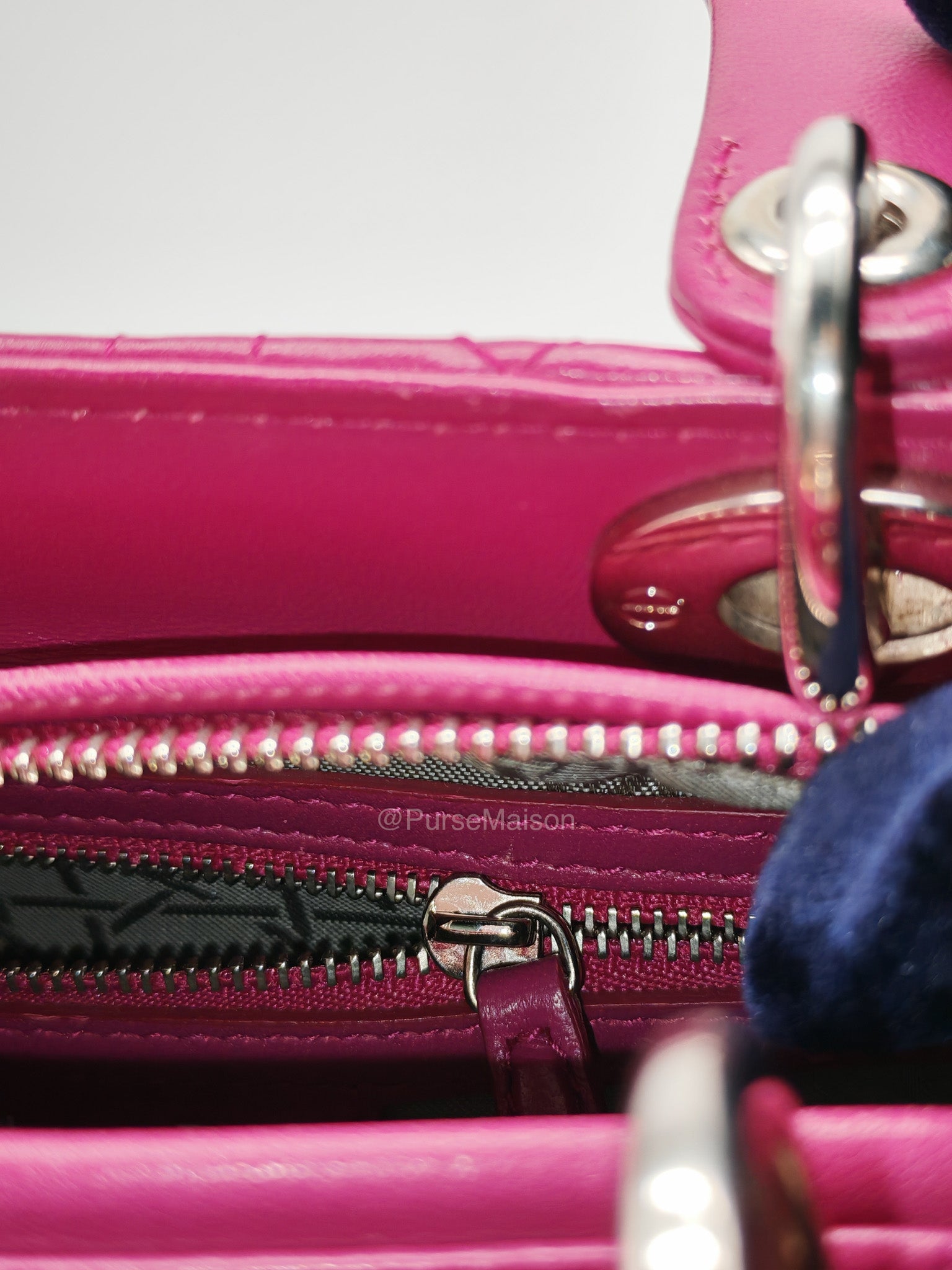 Christian Dior Lady Dior Medium in Dark Magenta Quilted Cannage Lambskin Leather Shoulder Bag | Purse Maison Luxury Bags Shop