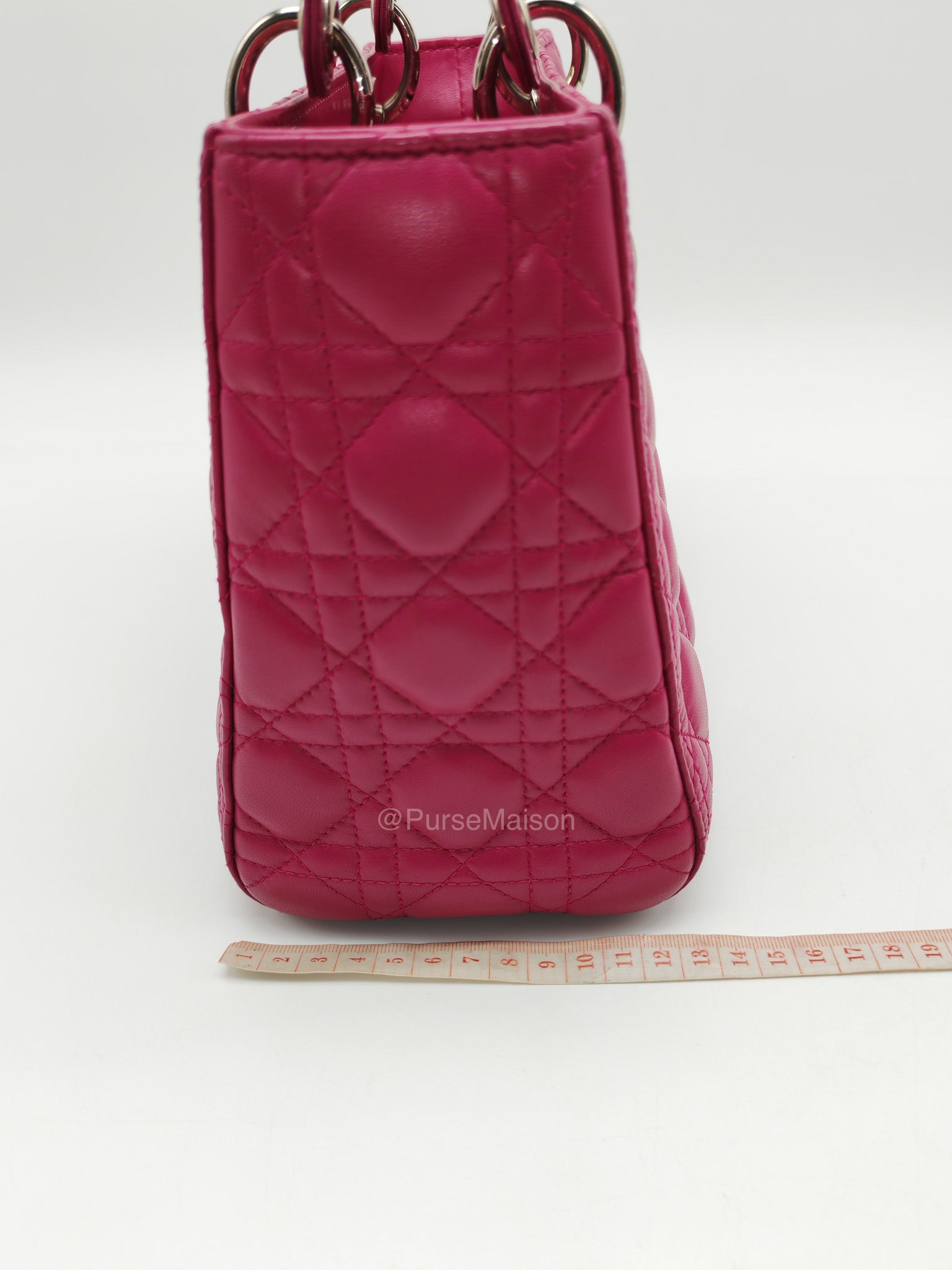 Christian Dior Lady Dior Medium in Dark Magenta Quilted Cannage Lambskin Leather Shoulder Bag | Purse Maison Luxury Bags Shop