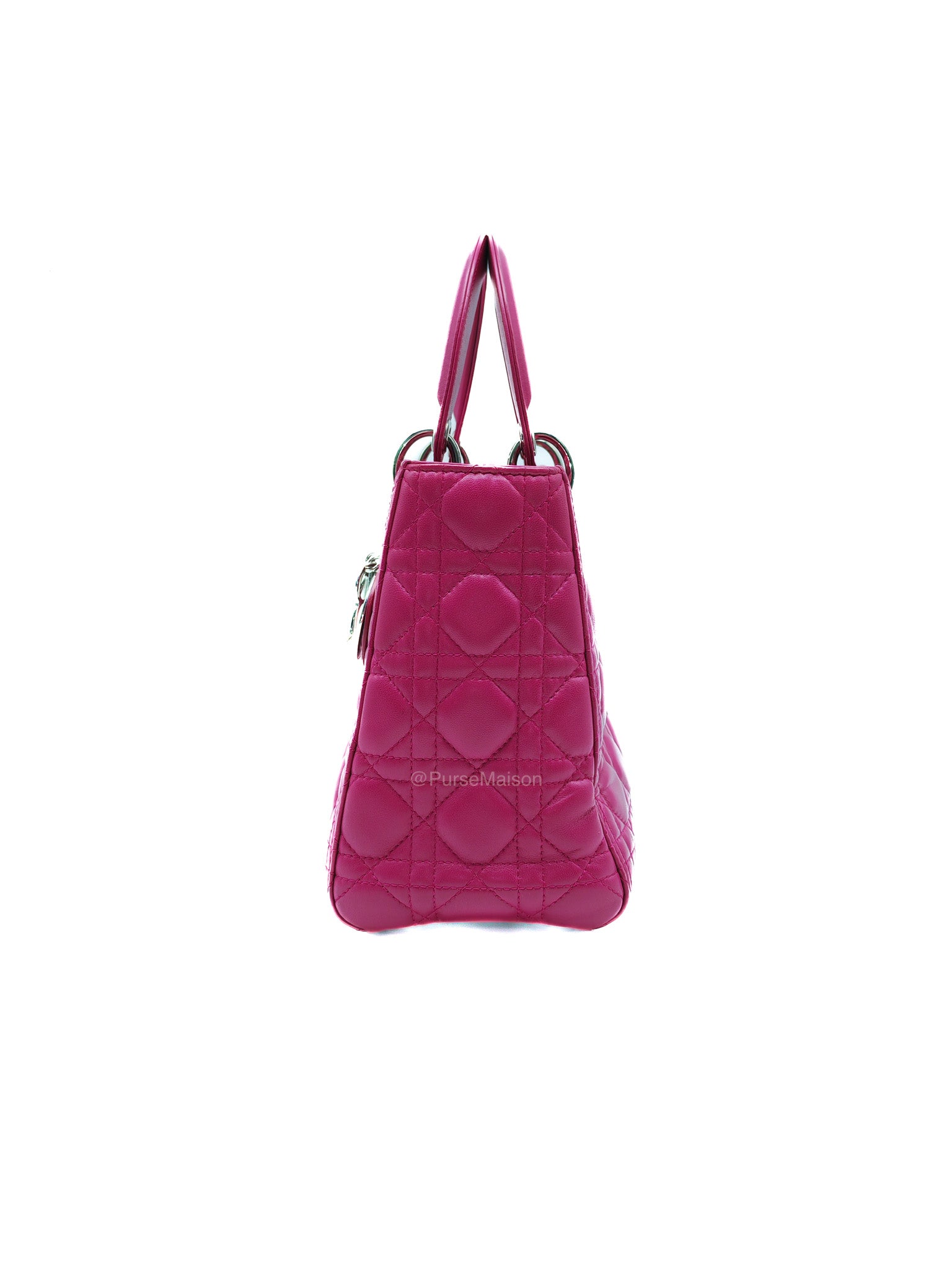 Christian Dior Lady Dior Medium in Dark Magenta Quilted Cannage Lambskin Leather Shoulder Bag | Purse Maison Luxury Bags Shop