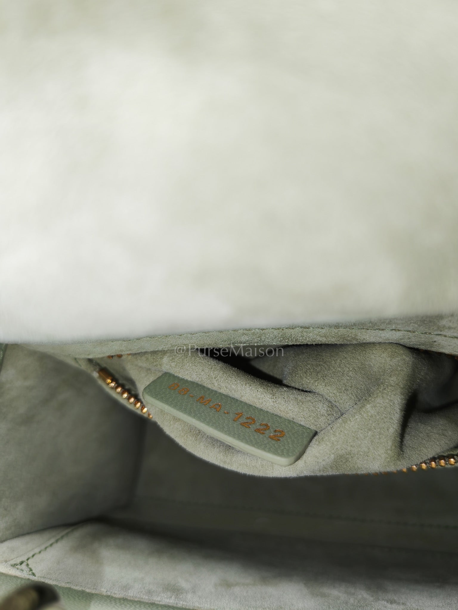 Lady Dior My ABCDior Bag Small in Sage Green Quilted Cannage Lambskin Leather and Light Gold Hardware | Purse Maison Luxury Bags Shop