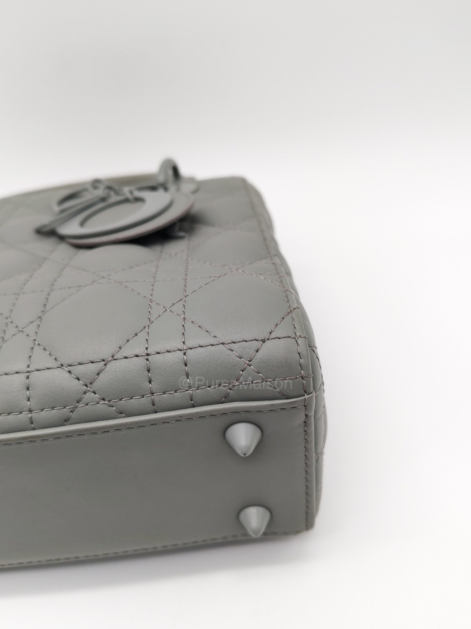 Christian Dior Lady Dior My ABCDior Small in Gray Ultra Matte Cannage Lambskin Leather | Purse Maison Luxury Bags Shop