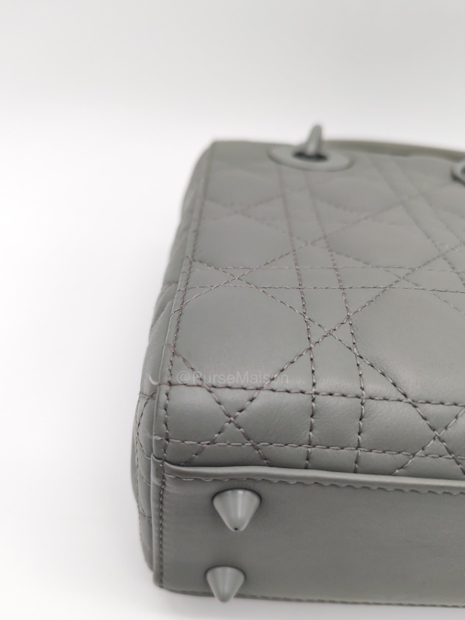 Christian Dior Lady Dior My ABCDior Small in Gray Ultra Matte Cannage Lambskin Leather | Purse Maison Luxury Bags Shop