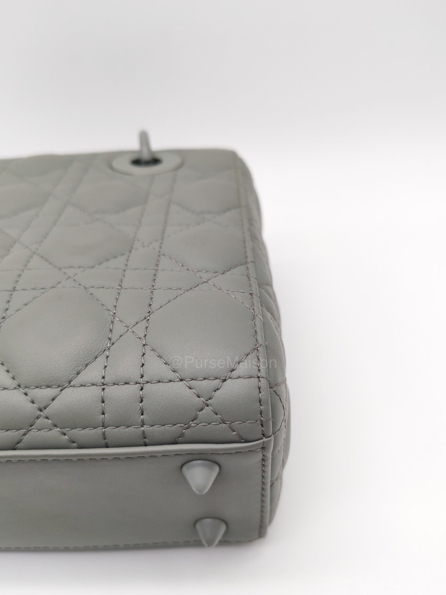 Christian Dior Lady Dior My ABCDior Small in Gray Ultra Matte Cannage Lambskin Leather | Purse Maison Luxury Bags Shop