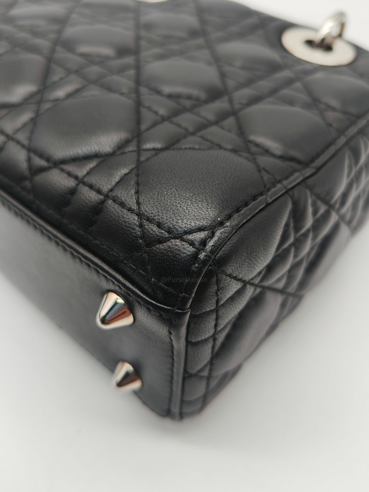 Christian Dior Lady Dior MyABCDior Small in Black Quilted Cannage Lambskin Leather & Silver Hardware | Purse Maison Luxury Bags Shop