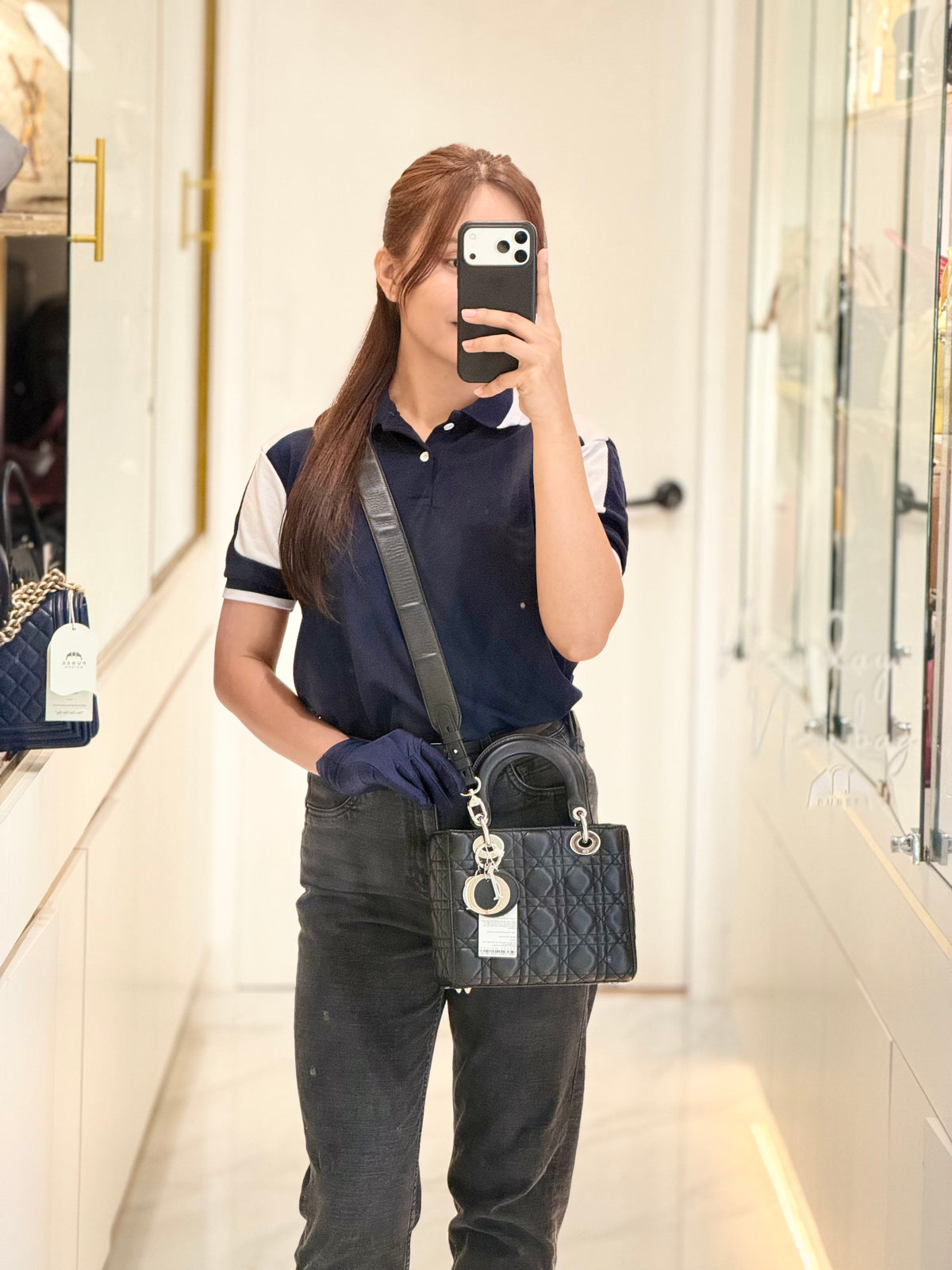 Christian Dior Lady Dior MyABCDior Small in Black Quilted Cannage Lambskin Leather & Silver Hardware | Purse Maison Luxury Bags Shop
