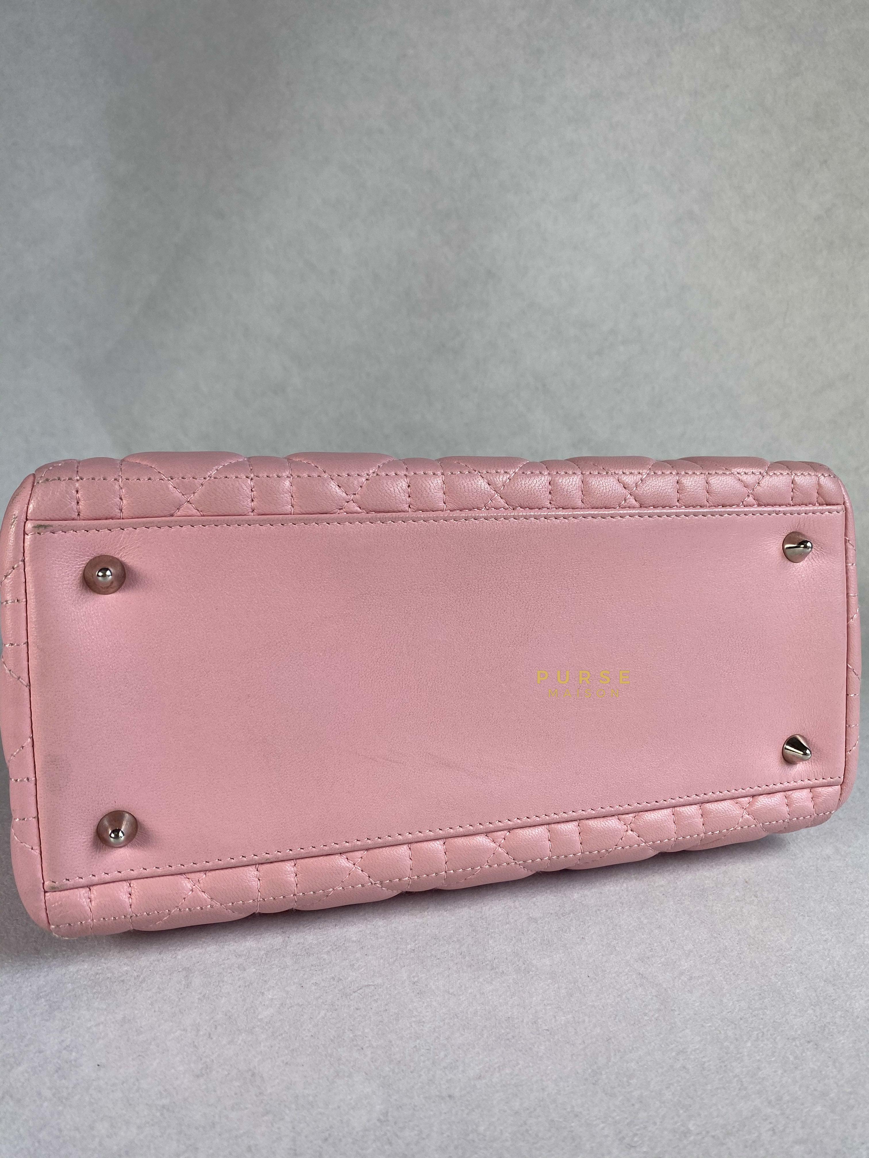 Christian Dior Lady Dior Pink Medium Silver Hardware Lambskin | Purse Maison Luxury Bags Shop