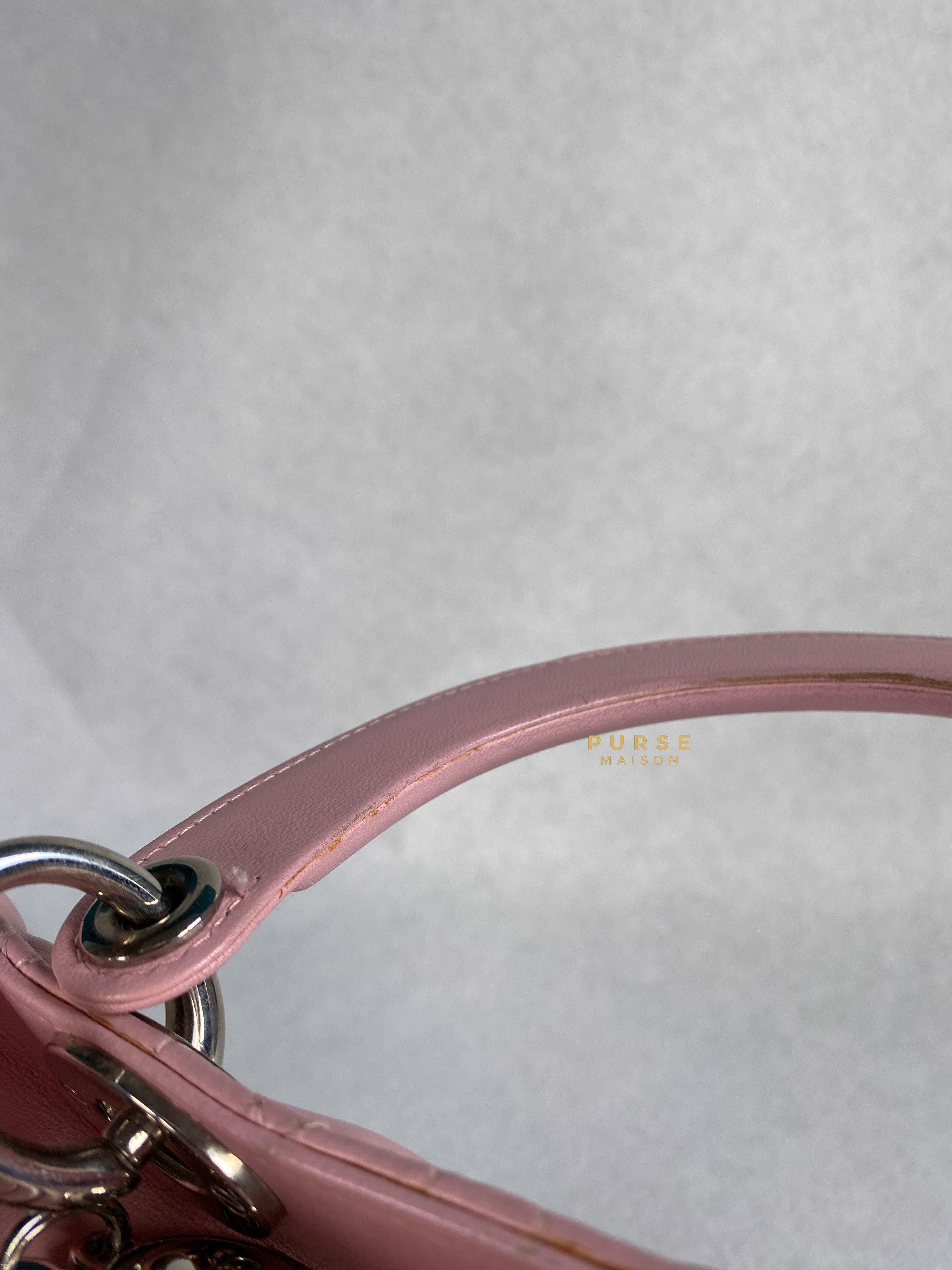Christian Dior Lady Dior Pink Medium Silver Hardware Lambskin | Purse Maison Luxury Bags Shop