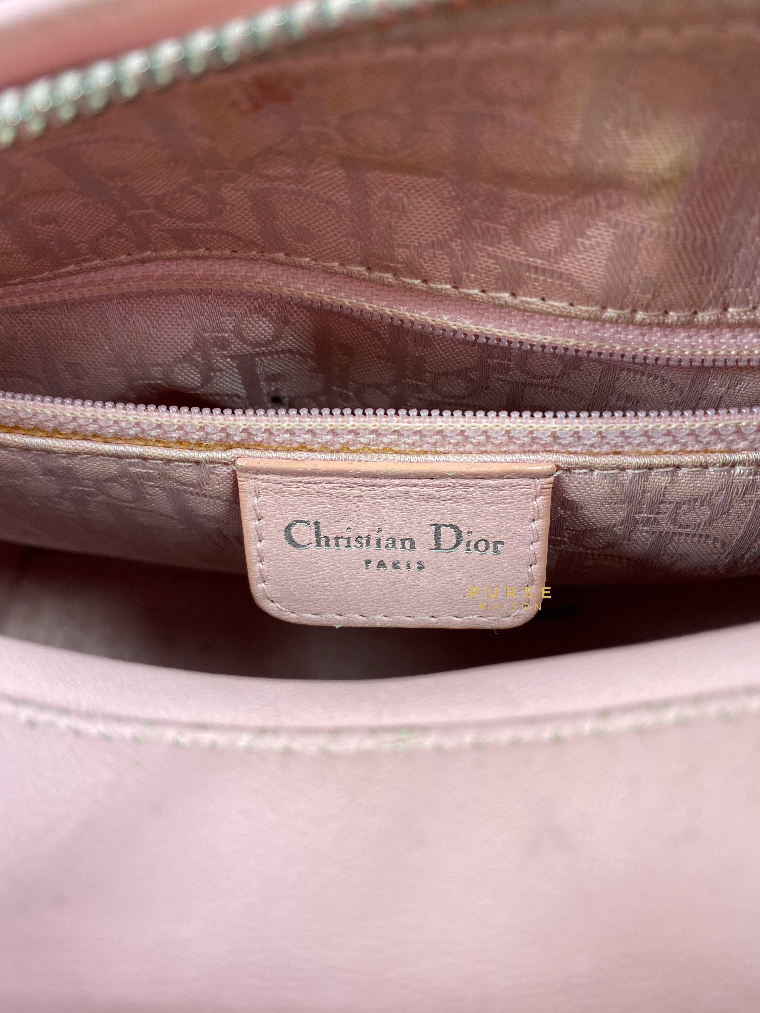 Christian Dior Lady Dior Pink Medium Silver Hardware Lambskin | Purse Maison Luxury Bags Shop