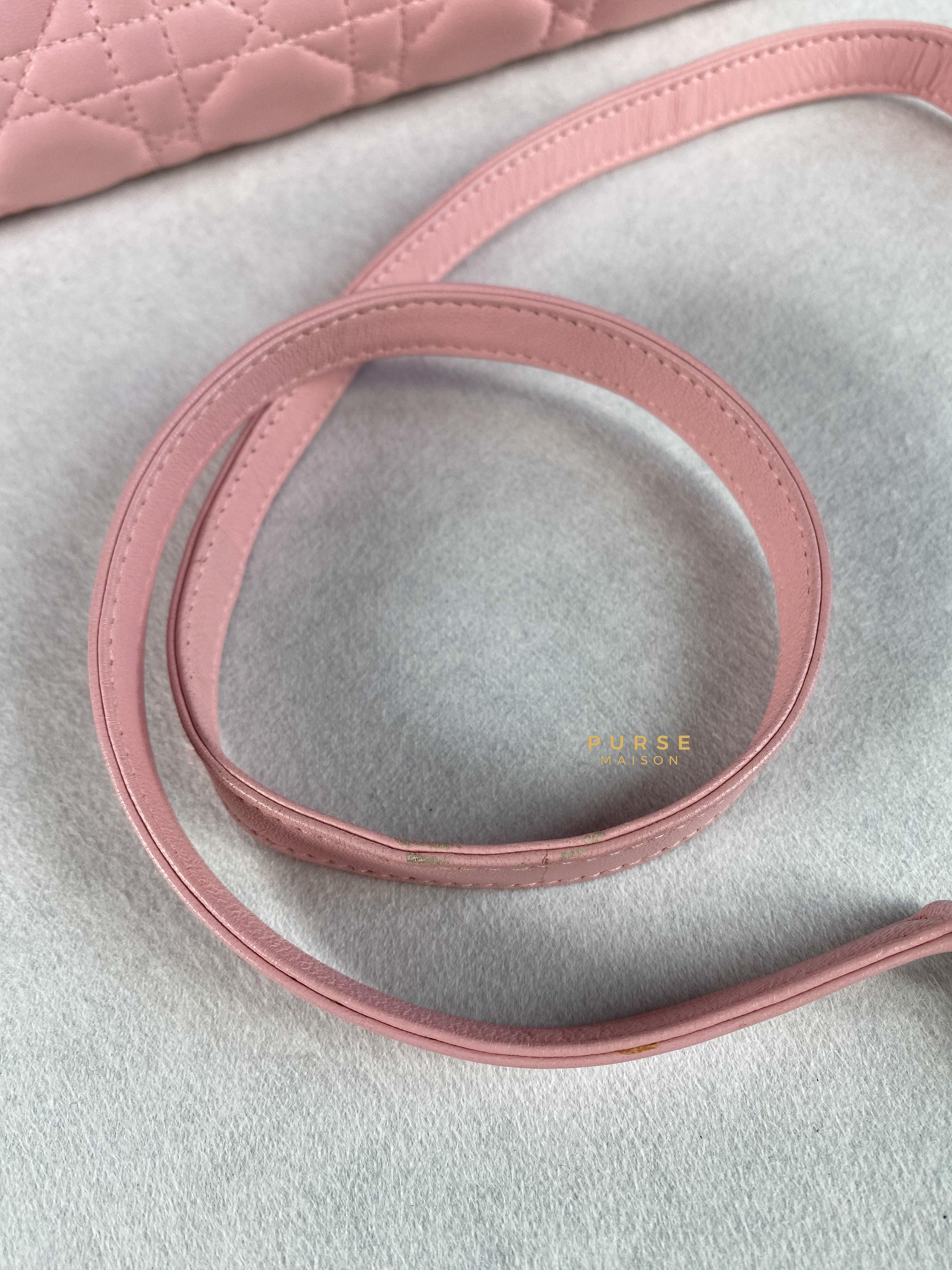 Christian Dior Lady Dior Pink Medium Silver Hardware Lambskin | Purse Maison Luxury Bags Shop