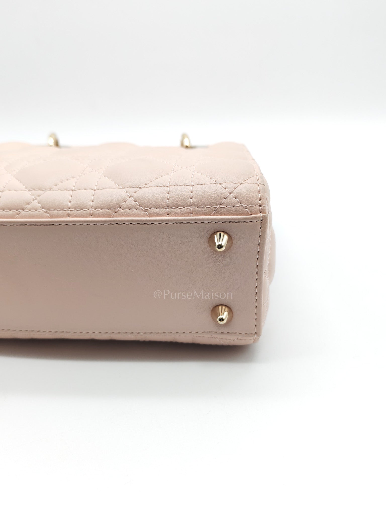 Christian Dior Lady My ABCDior Bag Small in Rose Poudre Lambskin Leather Light Gold Hardware | Purse Maison Luxury Bags Shop