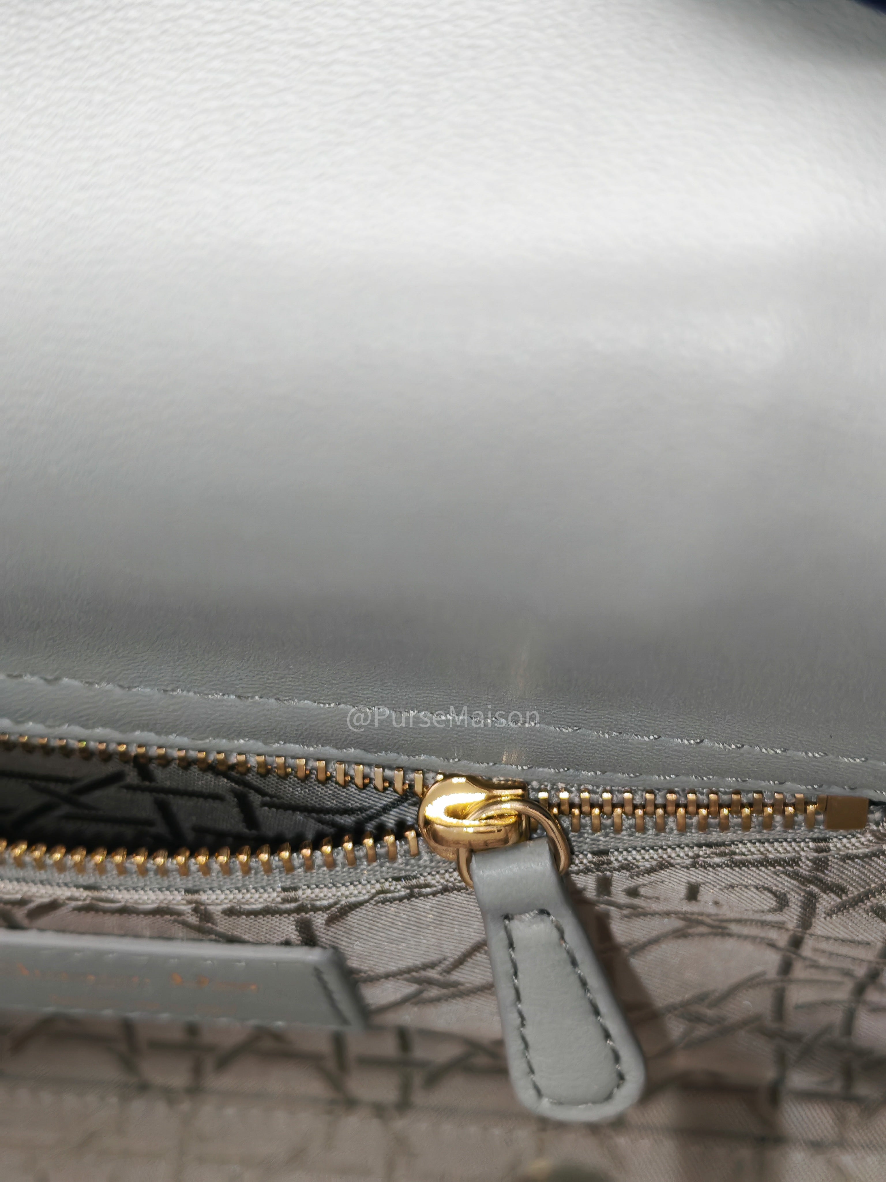 Christian Dior Lady My ABCDior Small in Stone Gray Lambskin Cannage Leather Light Gold Hardware | Purse Maison Luxury Bags Shop
