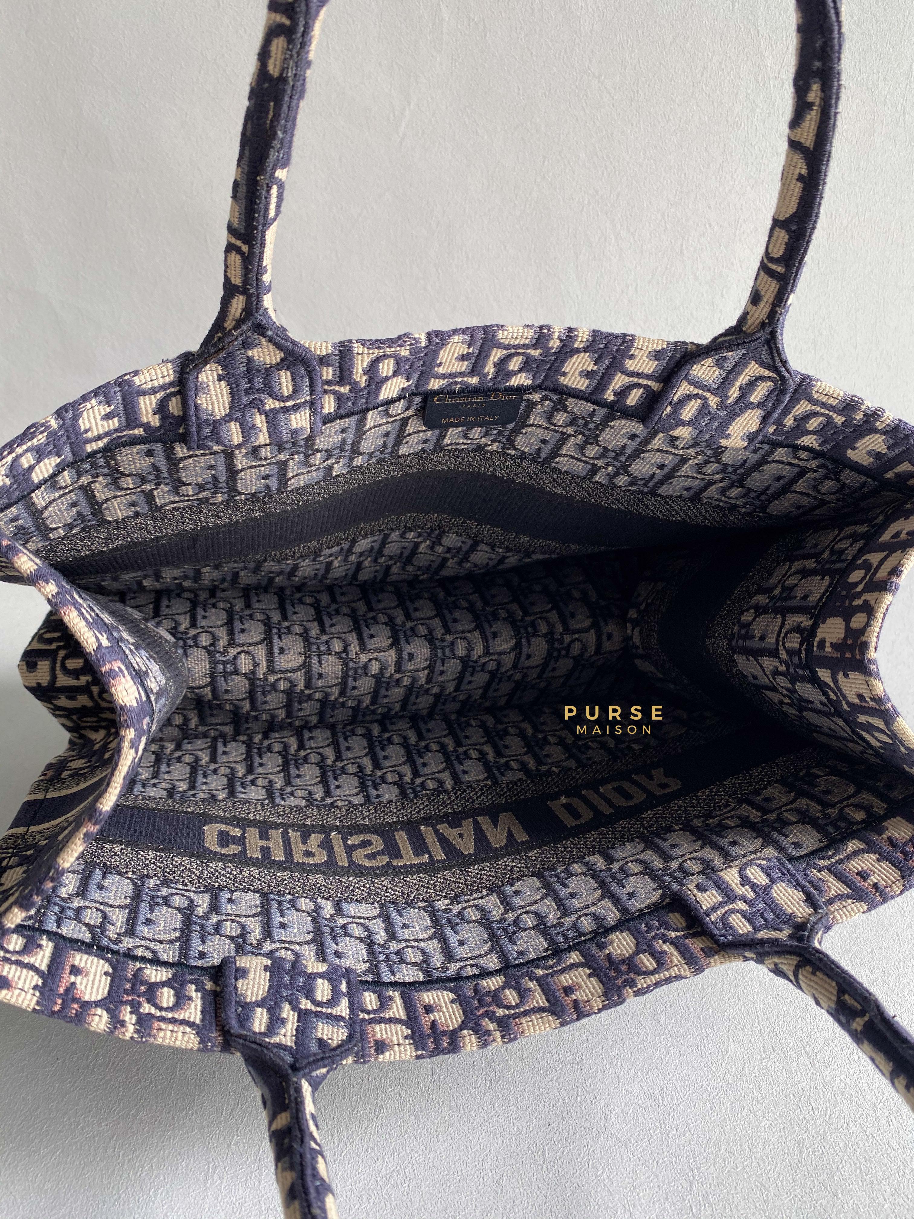 Christian Dior Medium Book Tote Oblique Embroidered Canvas | Purse Maison Luxury Bags Shop