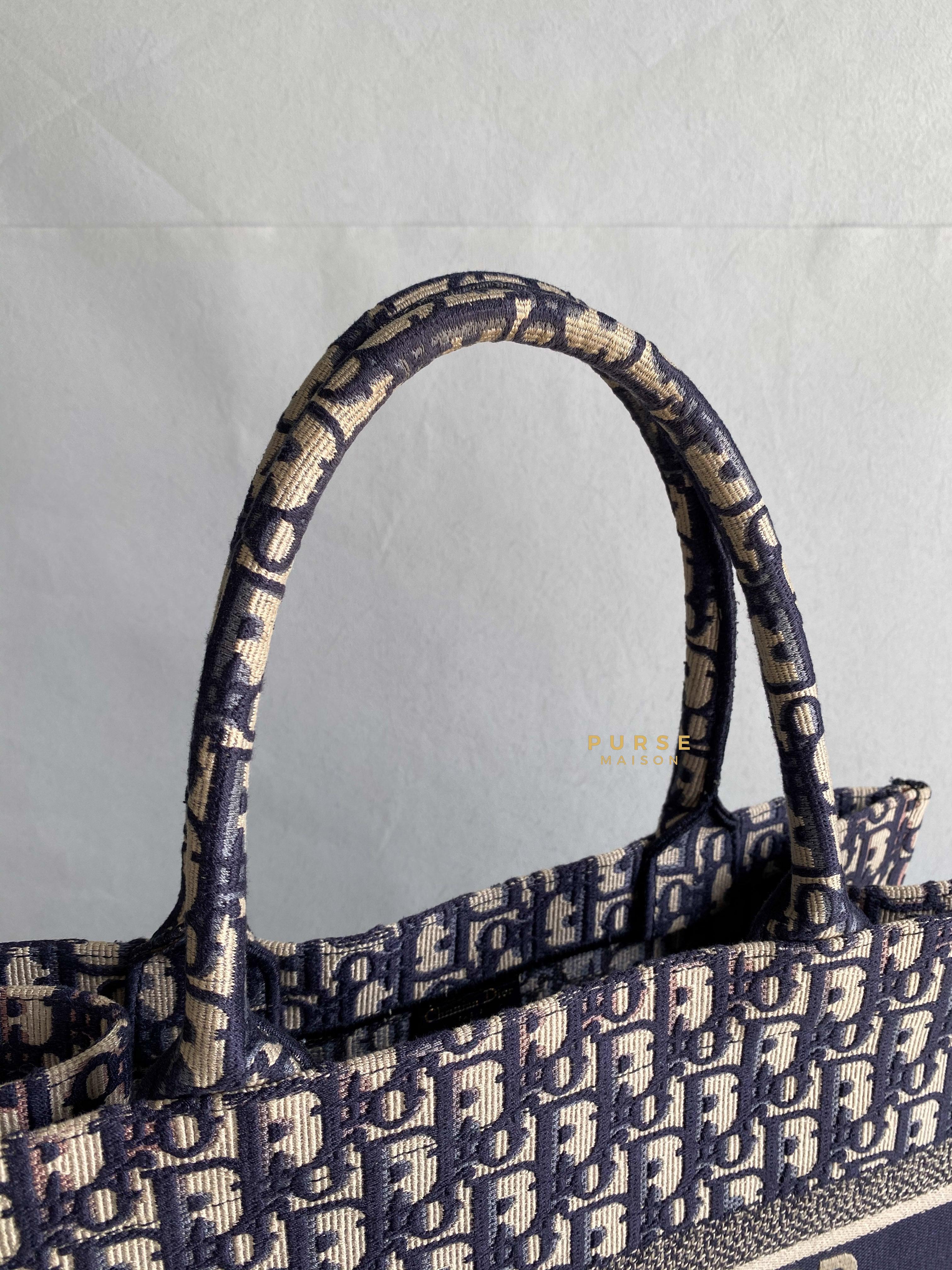 Christian Dior Medium Book Tote Oblique Embroidered Canvas | Purse Maison Luxury Bags Shop