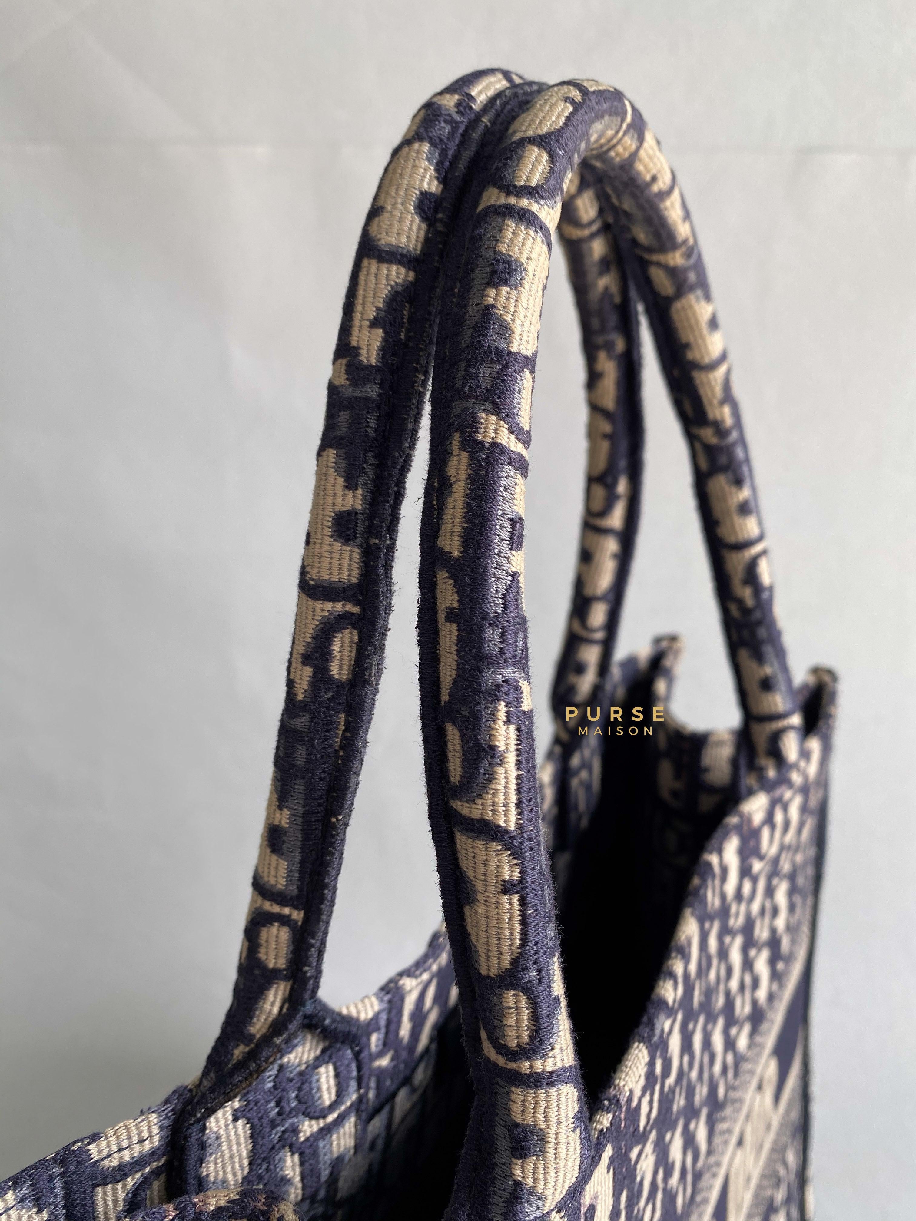 Christian Dior Medium Book Tote Oblique Embroidered Canvas | Purse Maison Luxury Bags Shop