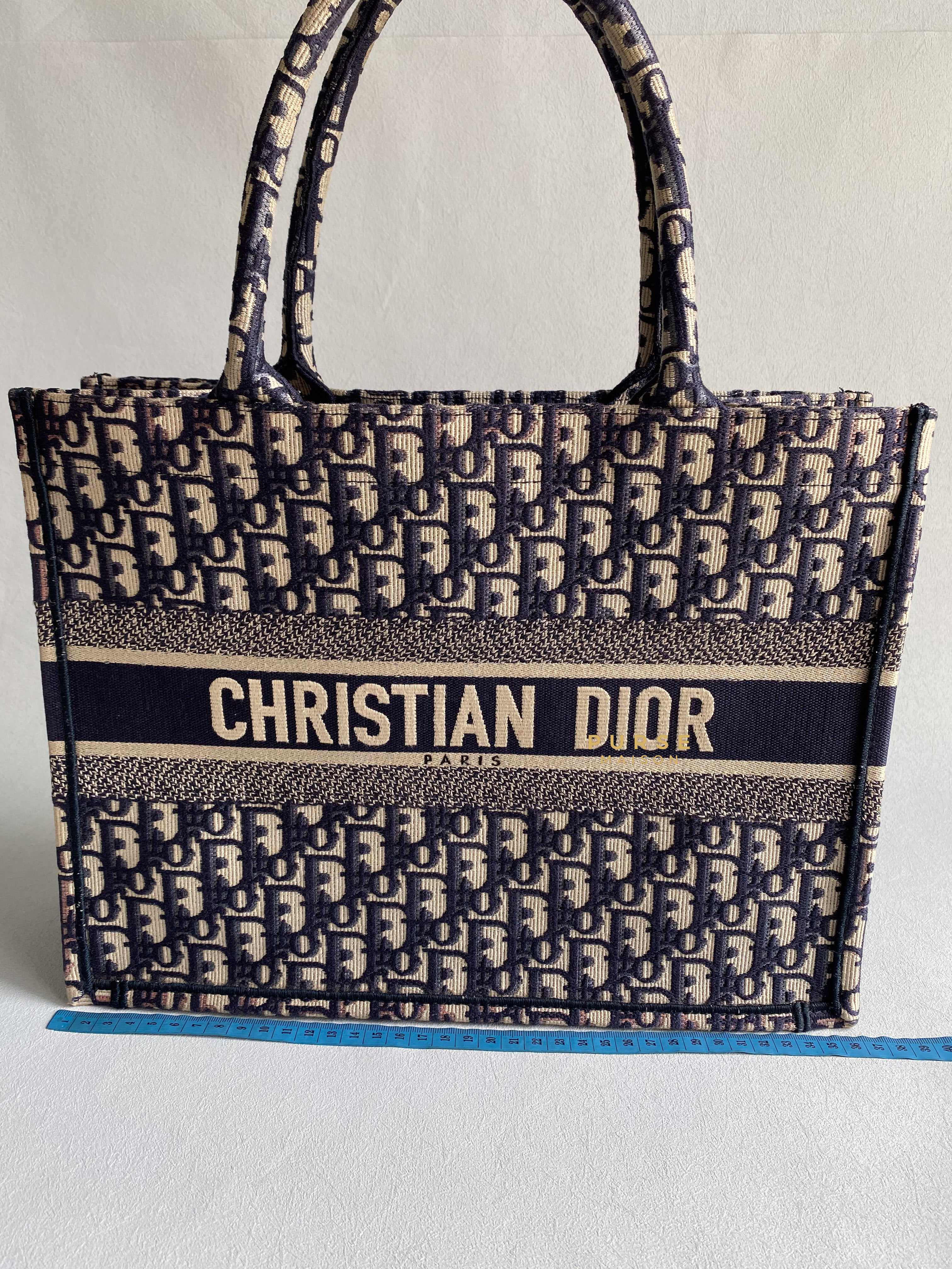 Christian Dior Medium Book Tote Oblique Embroidered Canvas | Purse Maison Luxury Bags Shop