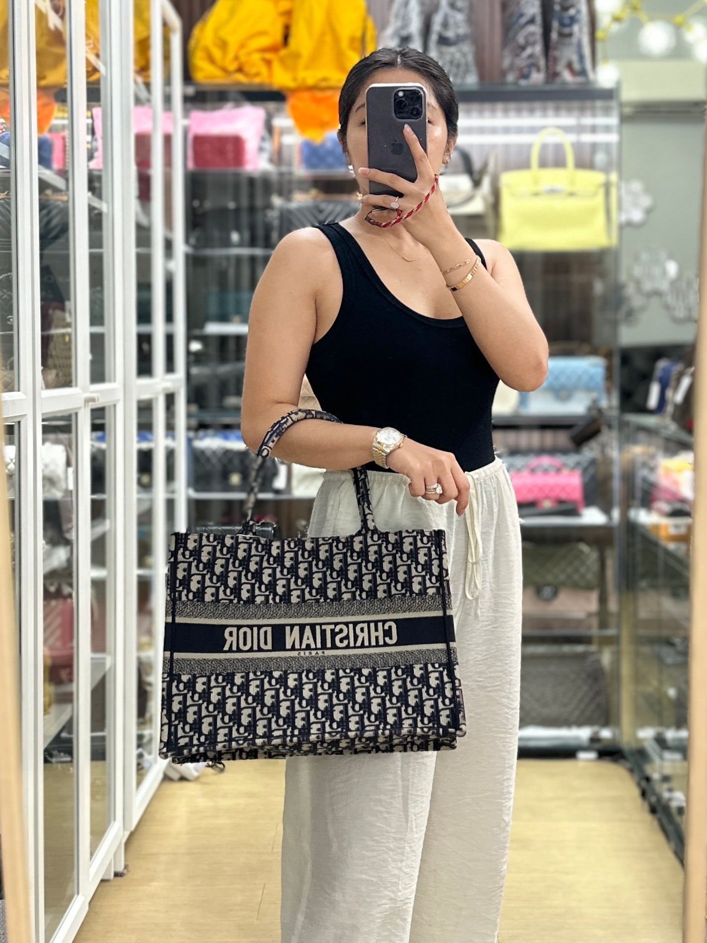 Christian Dior Medium Book Tote Oblique Embroidered Canvas | Purse Maison Luxury Bags Shop