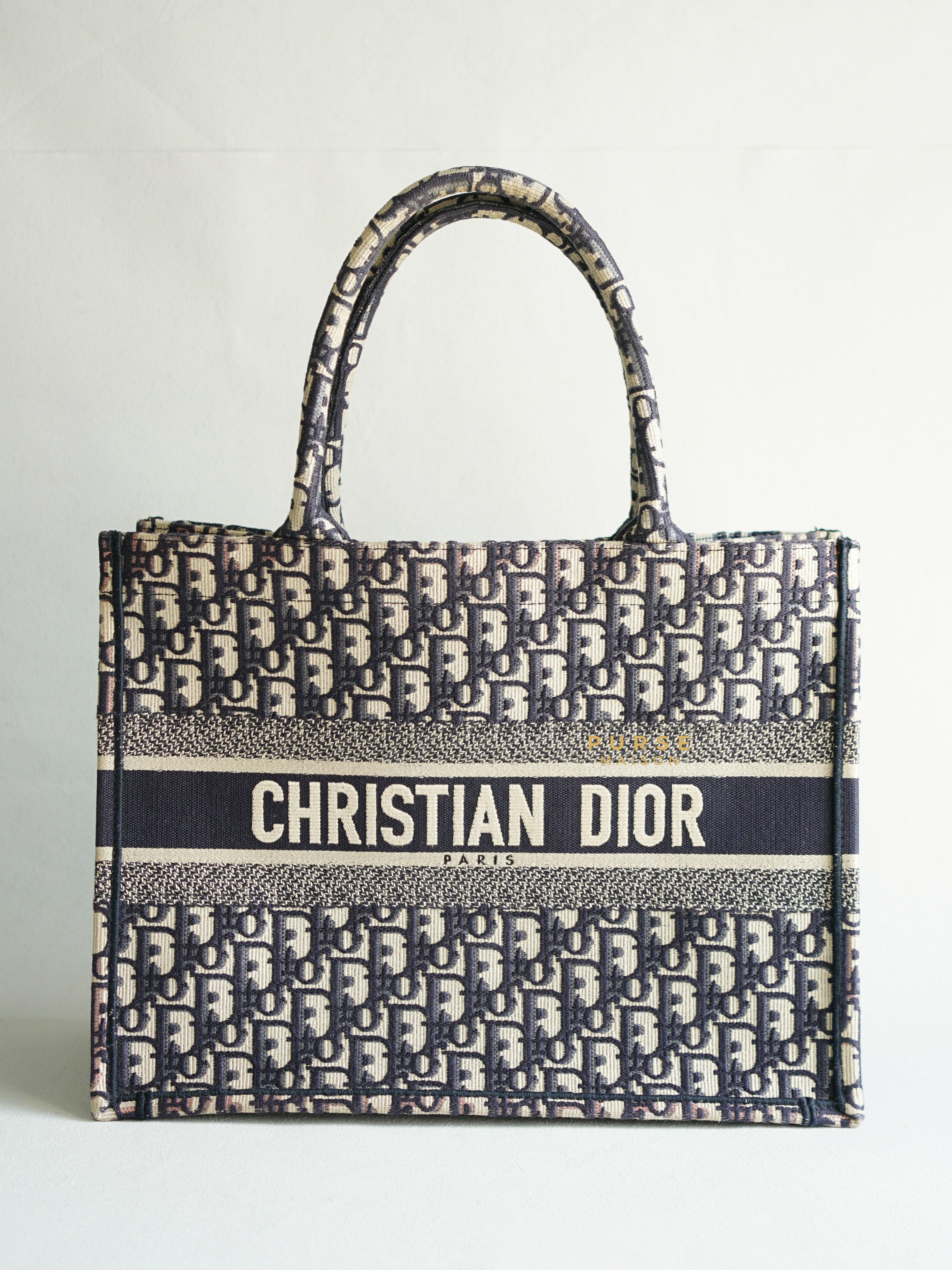Christian Dior Medium Book Tote Oblique Embroidered Canvas | Purse Maison Luxury Bags Shop