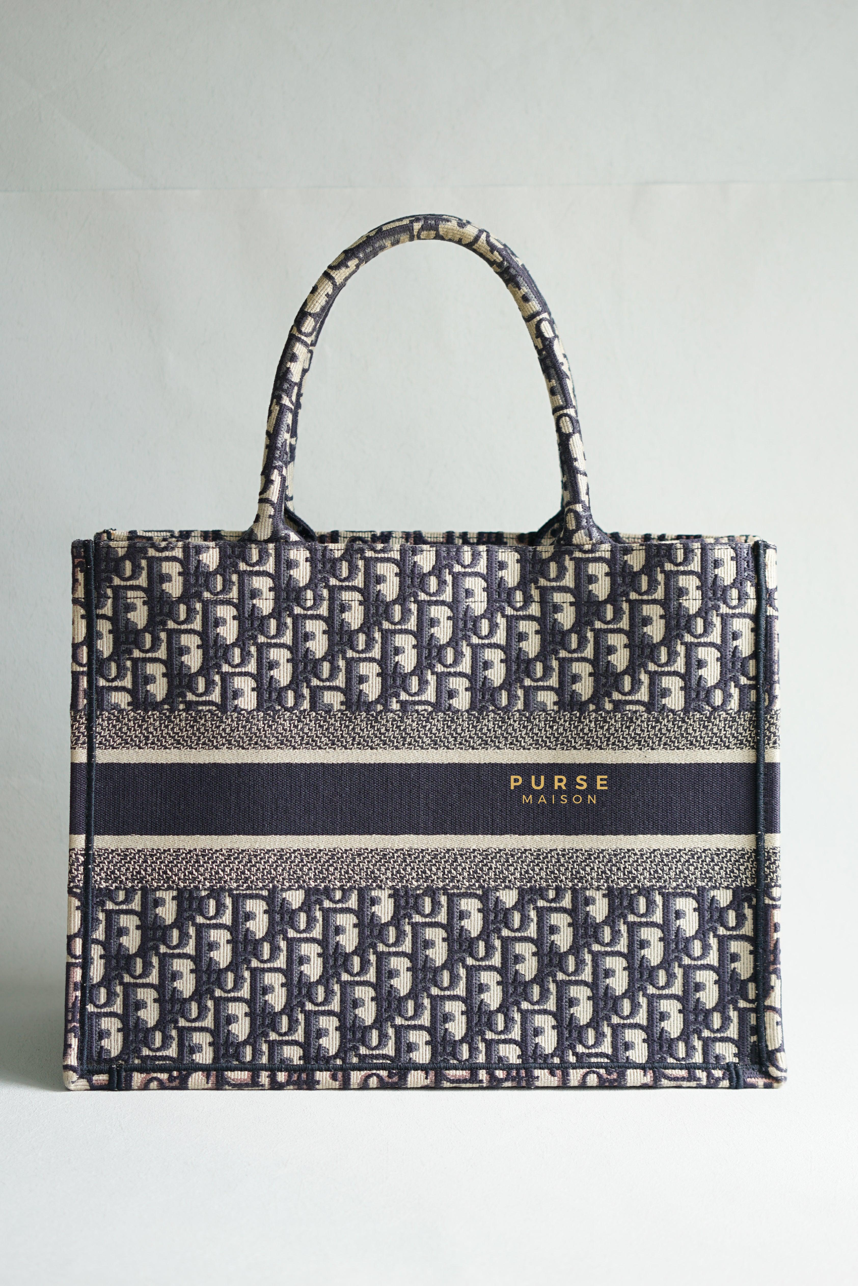Christian Dior Medium Book Tote Oblique Embroidered Canvas | Purse Maison Luxury Bags Shop