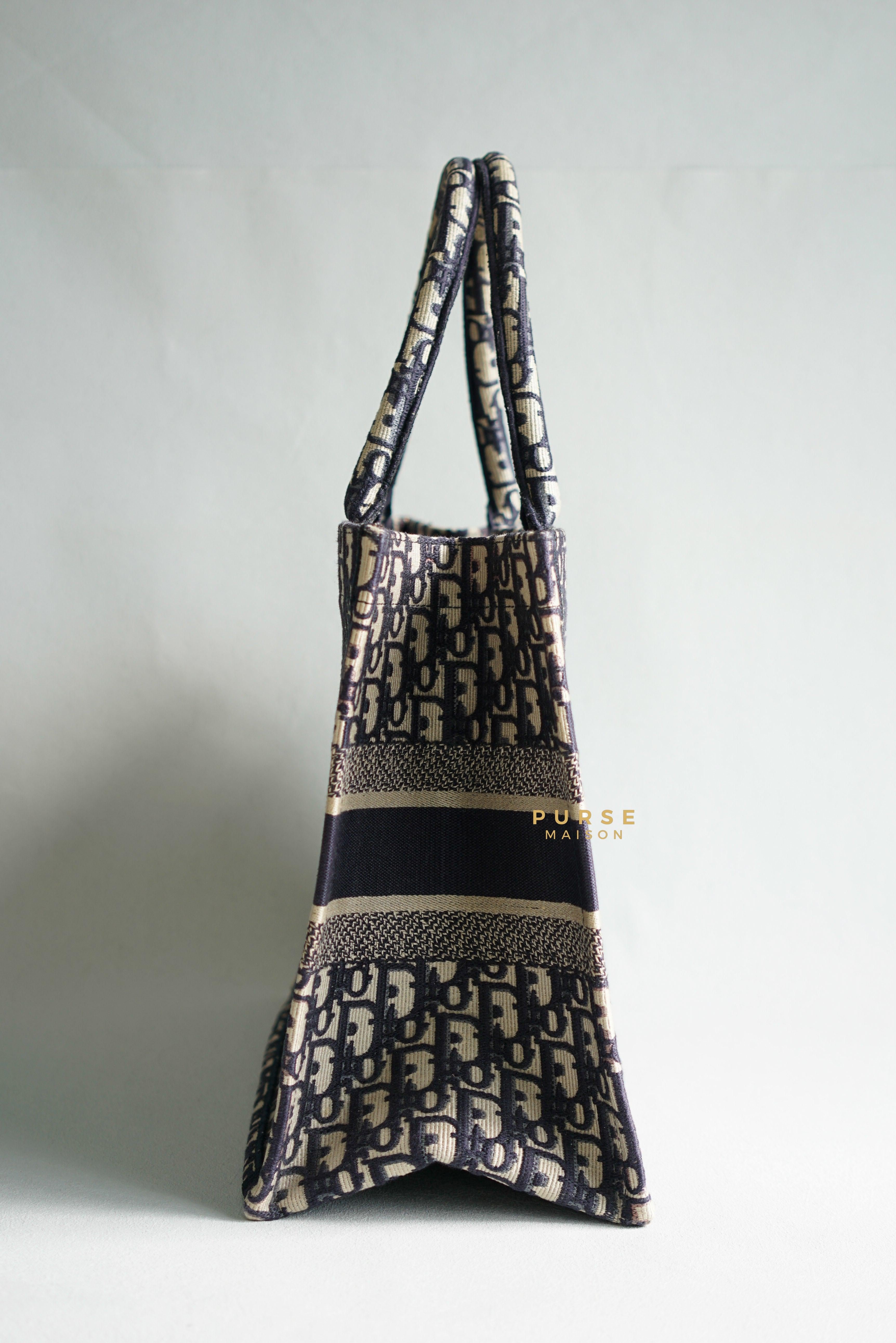 Christian Dior Medium Book Tote Oblique Embroidered Canvas | Purse Maison Luxury Bags Shop