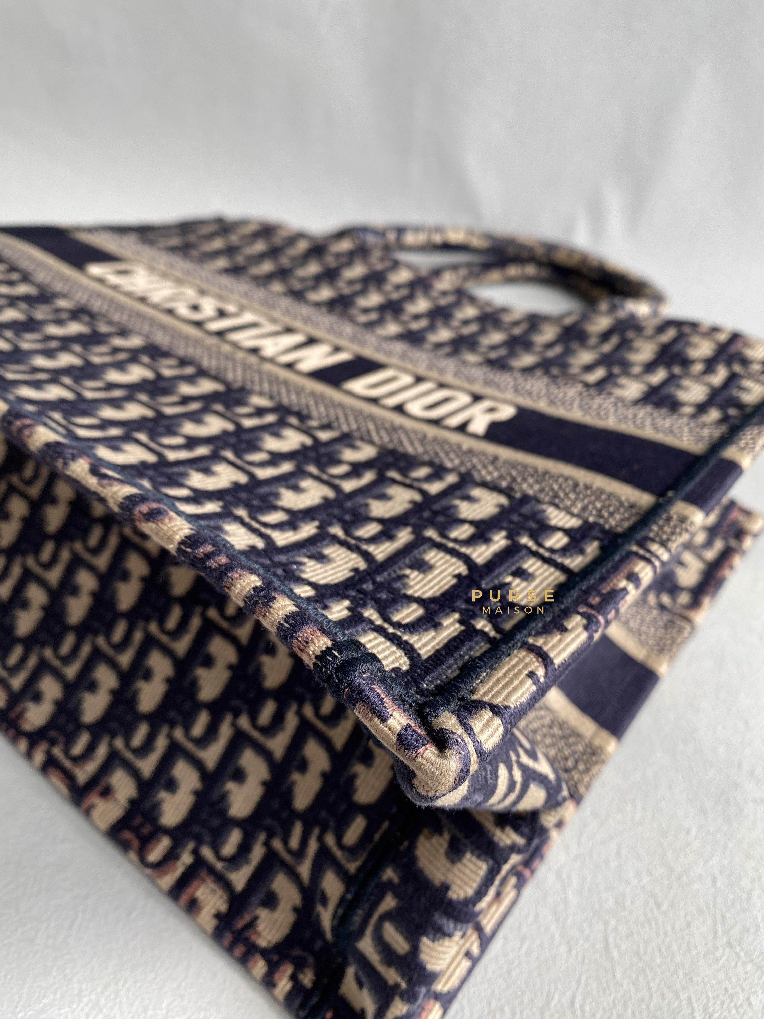 Christian Dior Medium Book Tote Oblique Embroidered Canvas | Purse Maison Luxury Bags Shop