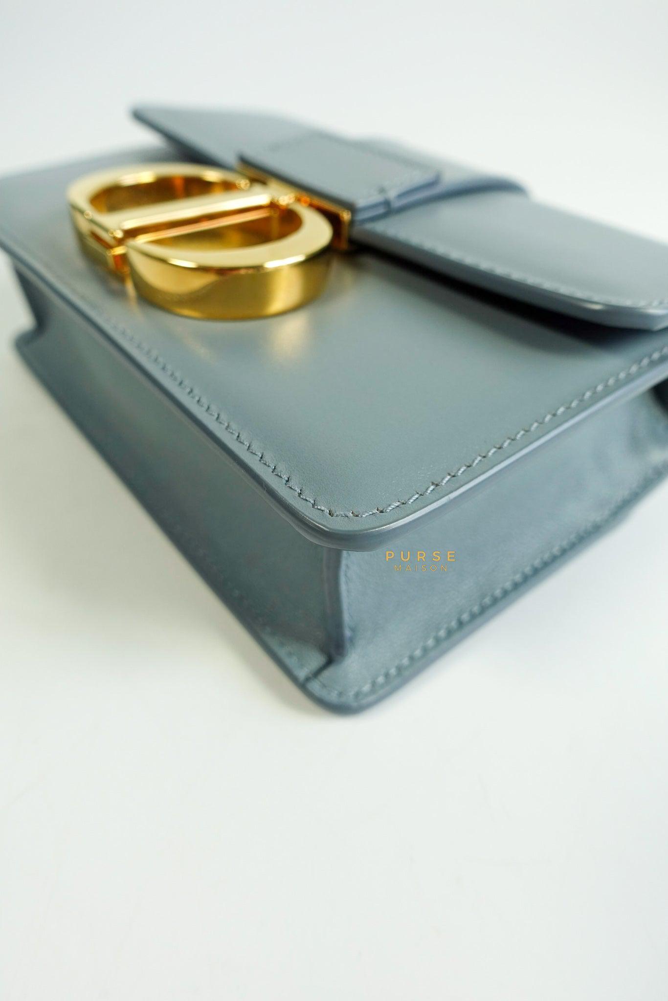 Christian Dior Micro 30 Montaigne Blue Gray Calfskin Bag