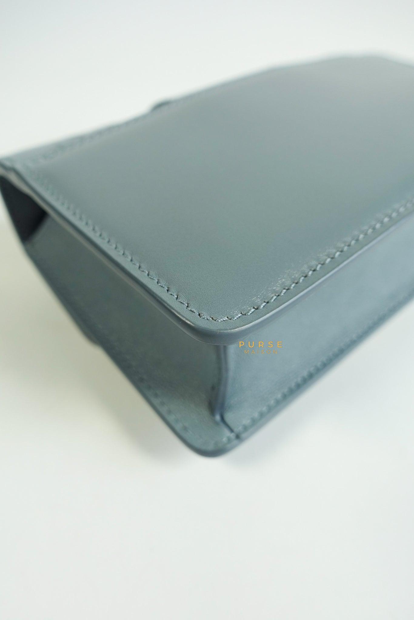 Christian Dior Micro 30 Montaigne Blue Gray Calfskin Bag