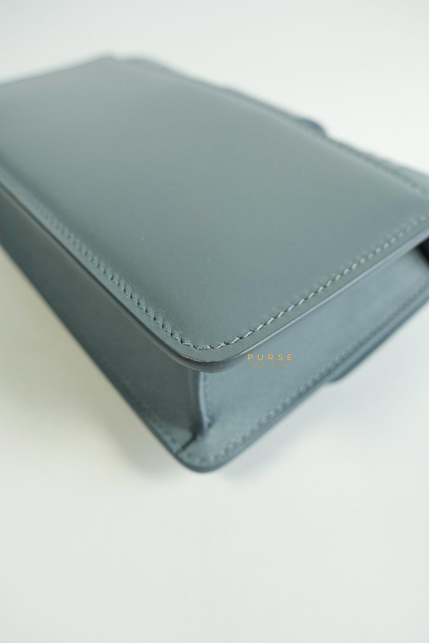 Christian Dior Micro 30 Montaigne Blue Gray Calfskin Bag