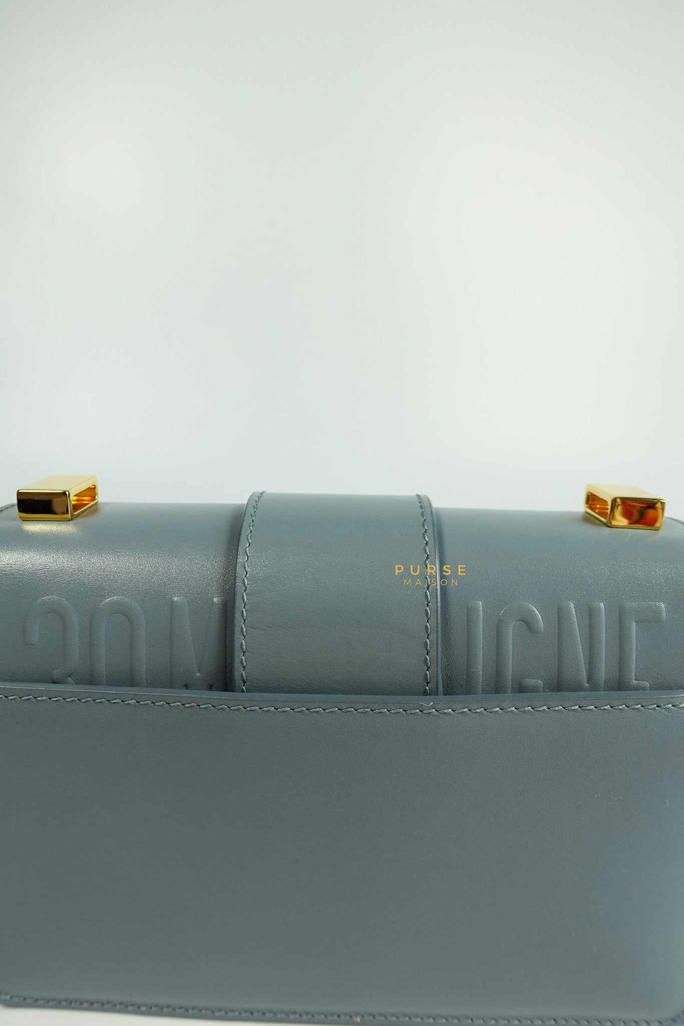 Christian Dior Micro 30 Montaigne Blue Gray Calfskin Bag