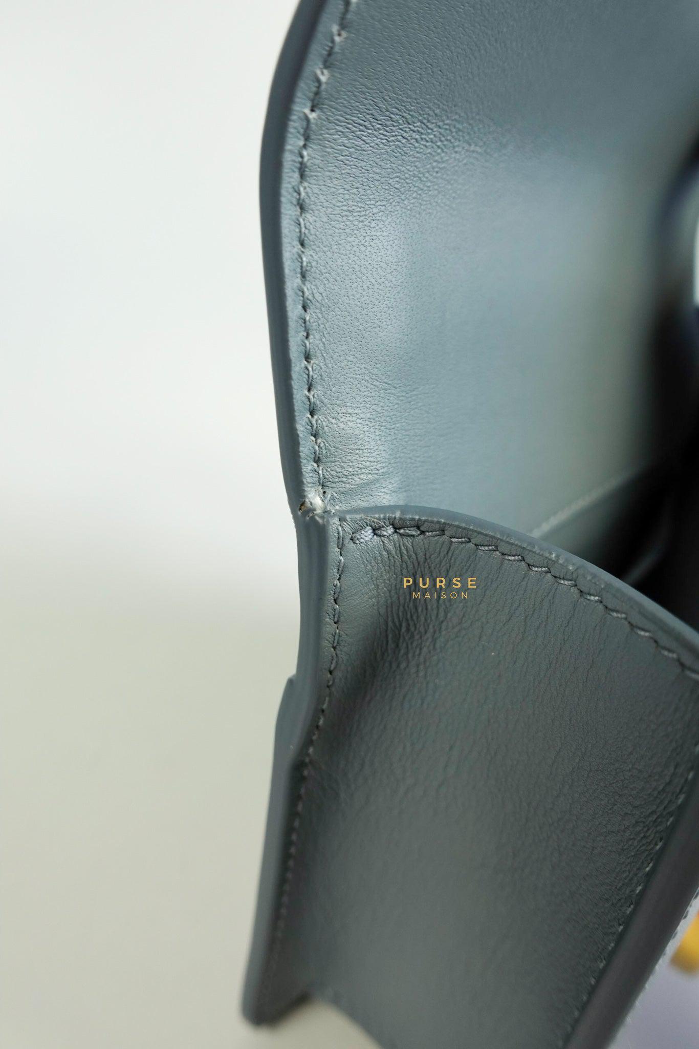 Christian Dior Micro 30 Montaigne Blue Gray Calfskin Bag