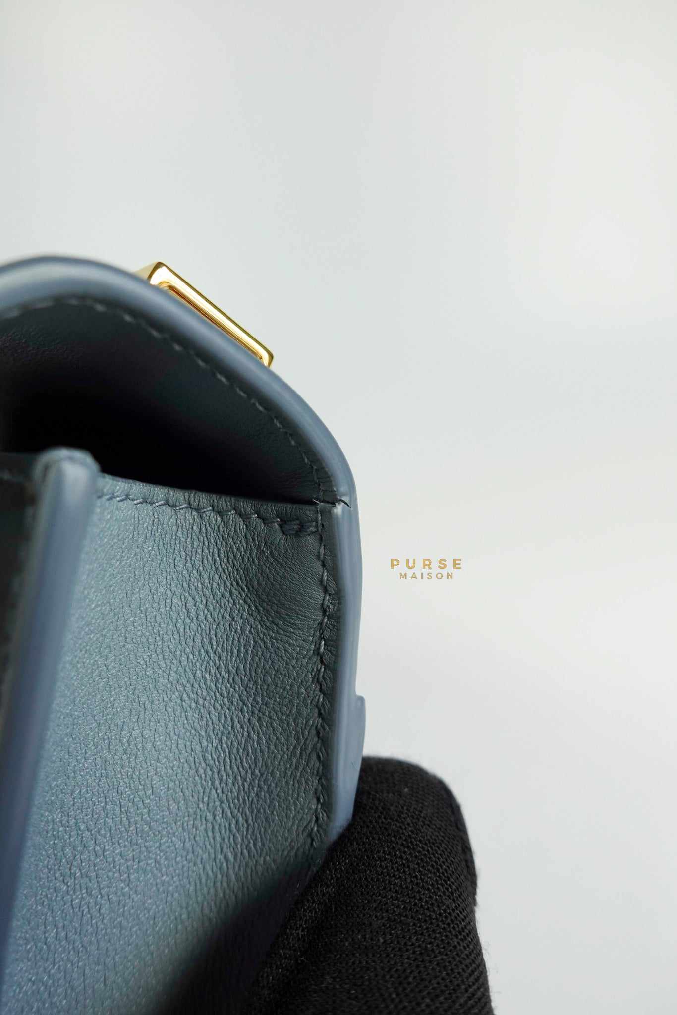 Christian Dior Micro 30 Montaigne Blue Gray Calfskin Bag