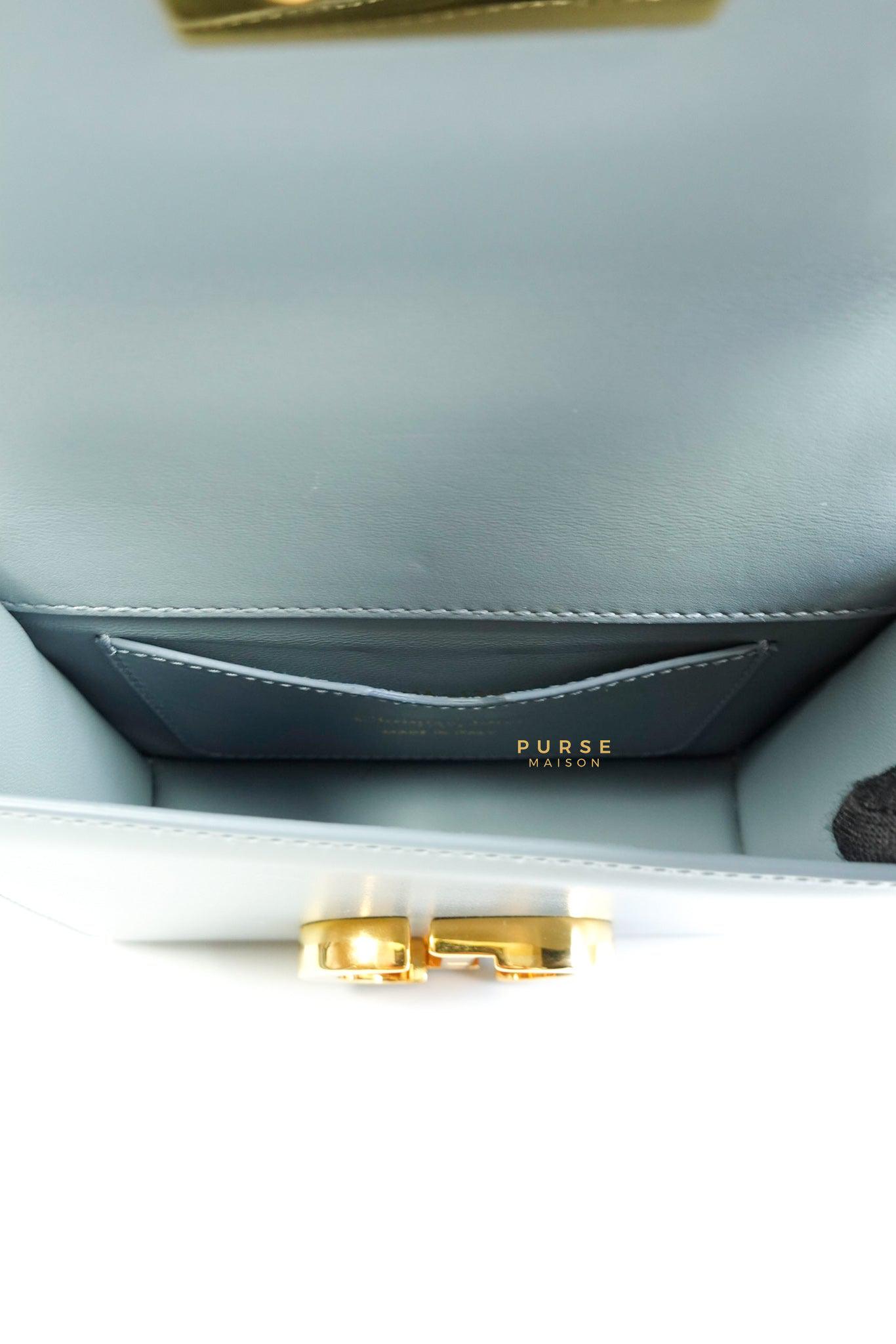 Christian Dior Micro 30 Montaigne Blue Gray Calfskin Bag