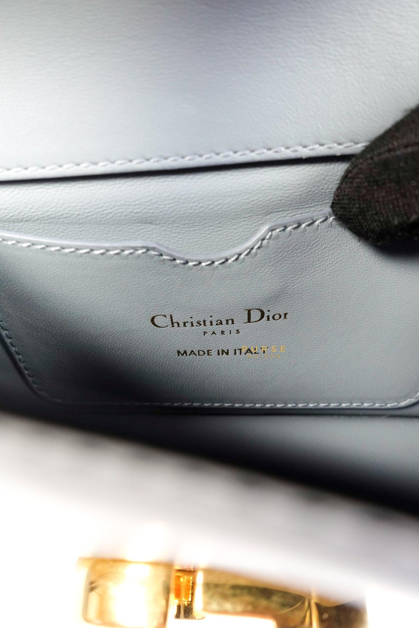 Christian Dior Micro 30 Montaigne Blue Gray Calfskin Bag