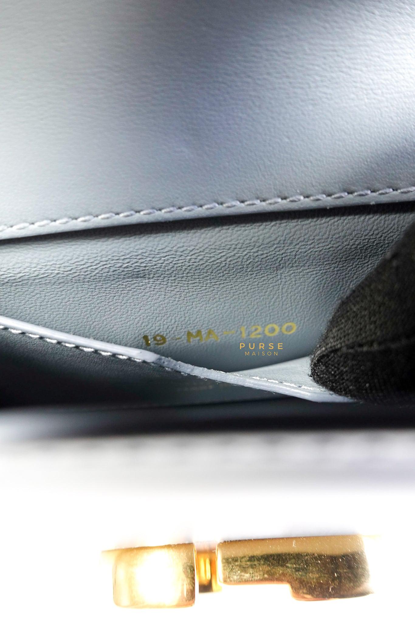 Christian Dior Micro 30 Montaigne Blue Gray Calfskin Bag