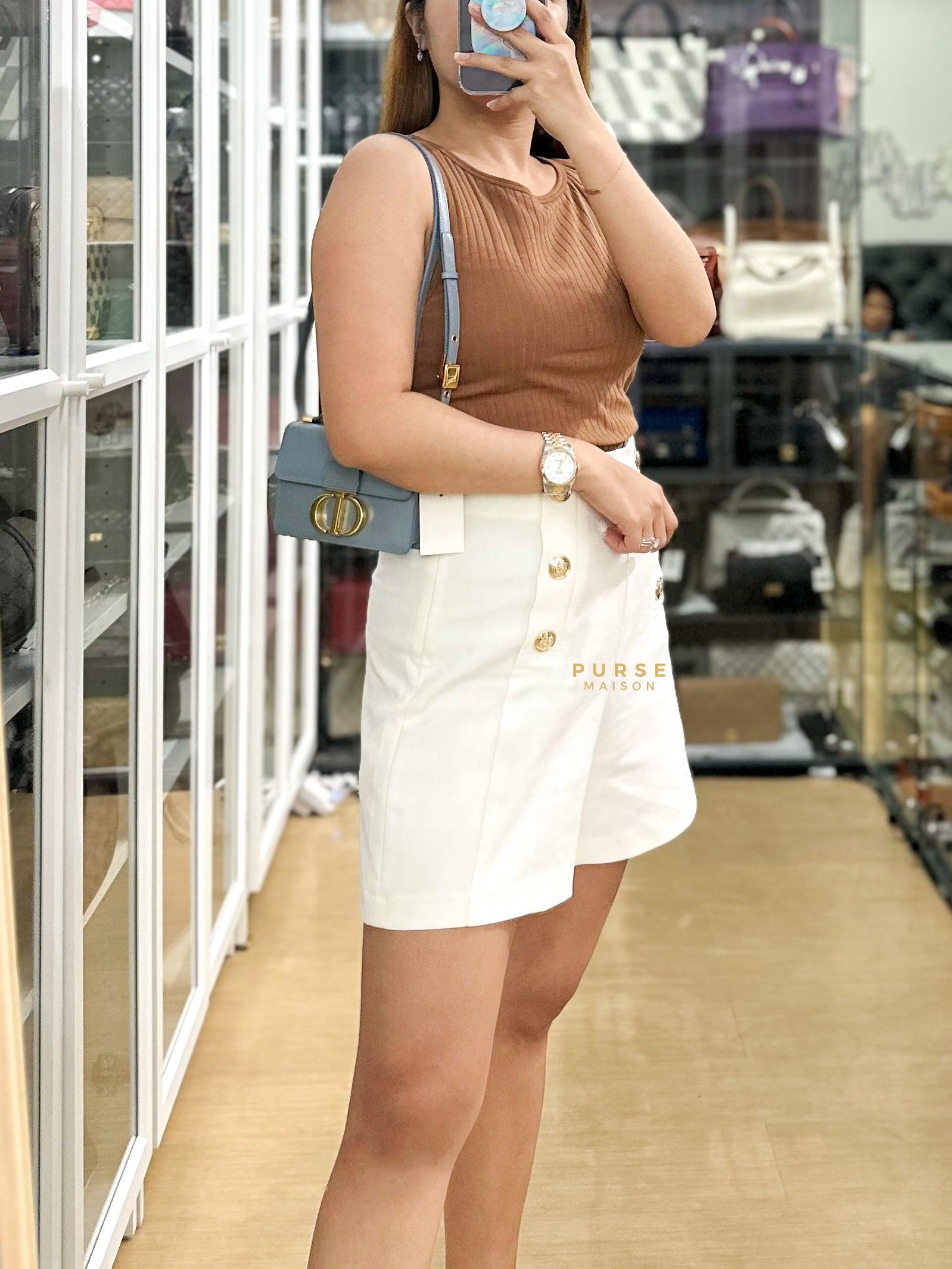 Christian Dior Micro 30 Montaigne Blue Gray Calfskin Bag